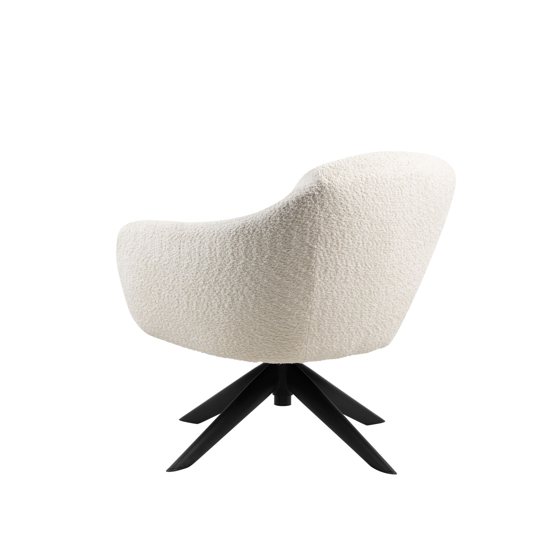 Fleming - Boucle Swivel Lounge Chair - Ivory, white, view 5