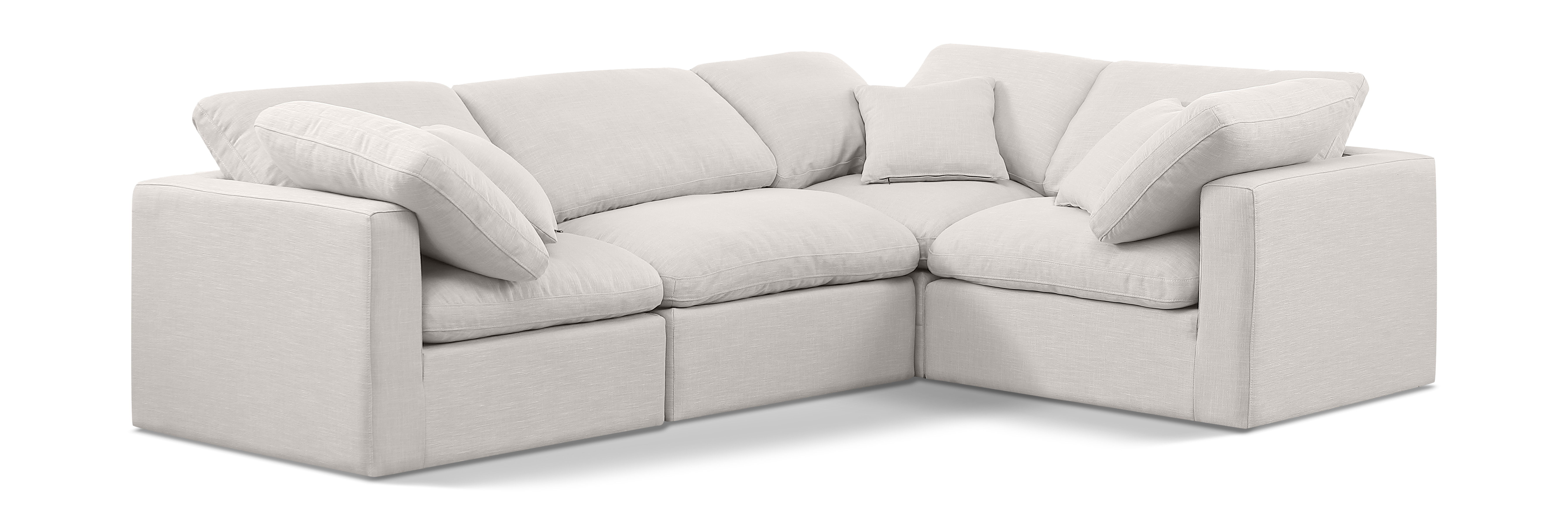 Indulge - Linen 4 Piece Modular Corner Sectional - Cream