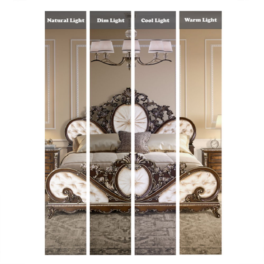 Devany - Queen Bed - Cream Fabric & Cherry, beige, view 7