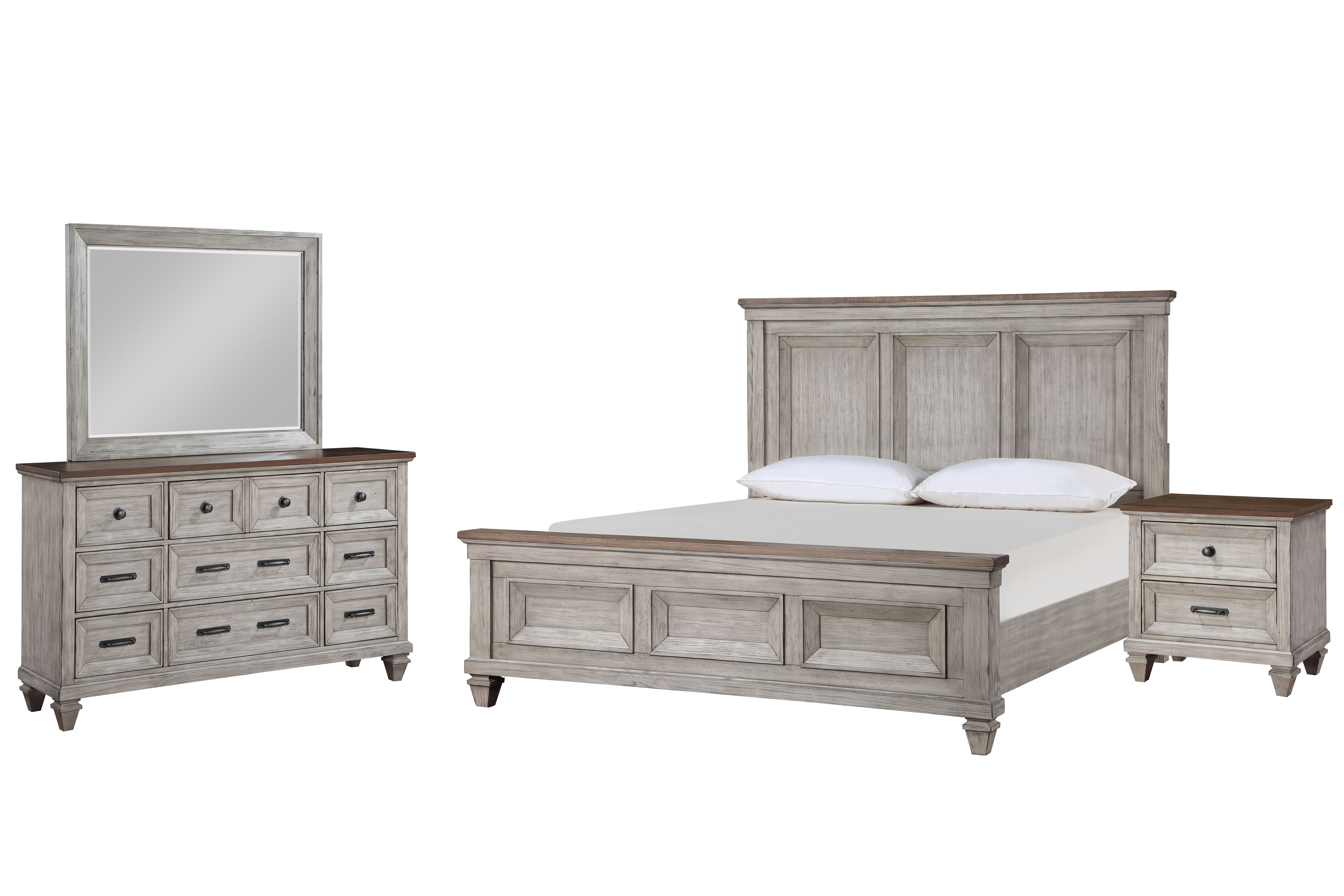 Queen · 4 Pc · Bed & Dresser & Mirror & Nightstand