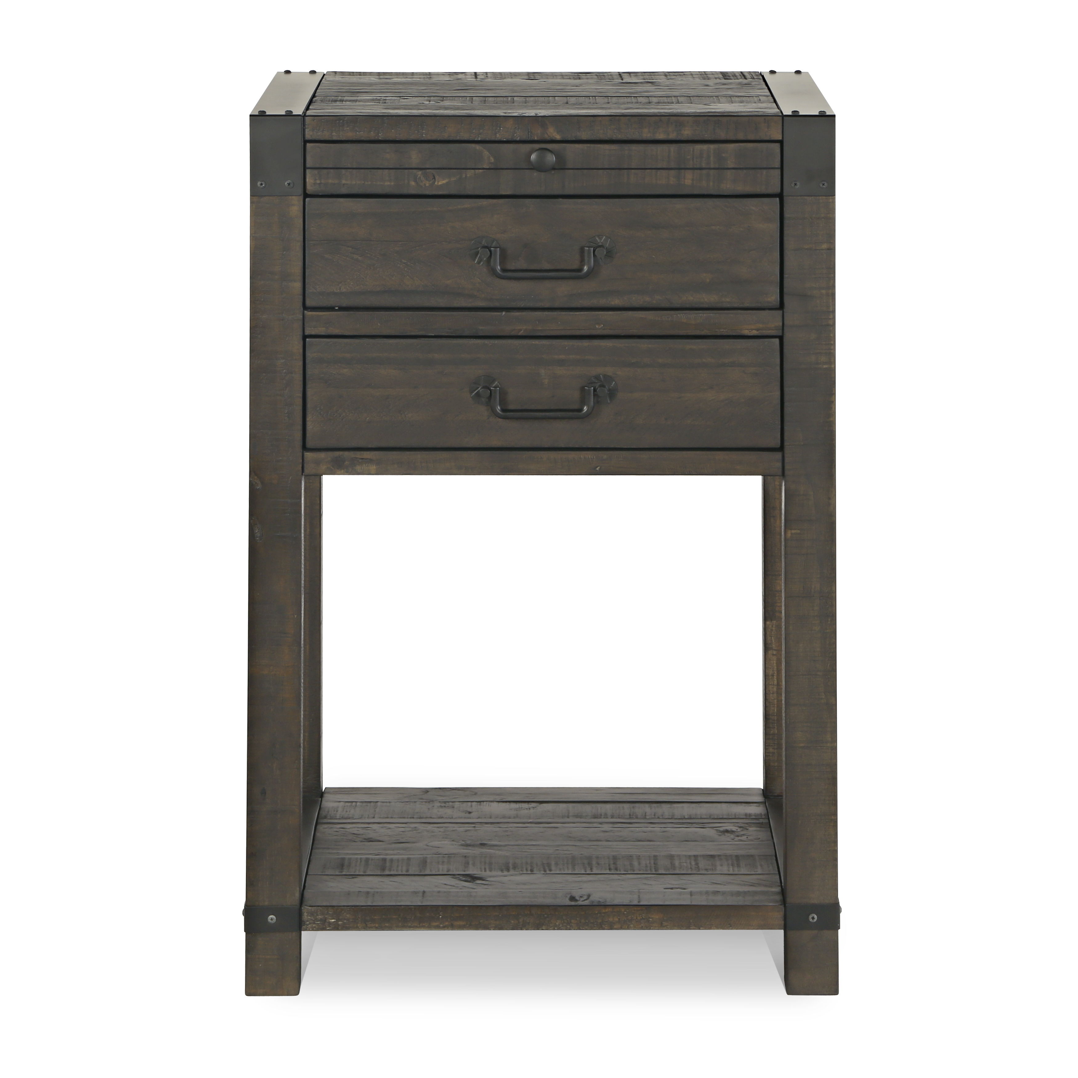 Abington - 2 Drawer Open Nightstand - Weathered Charcoal Image