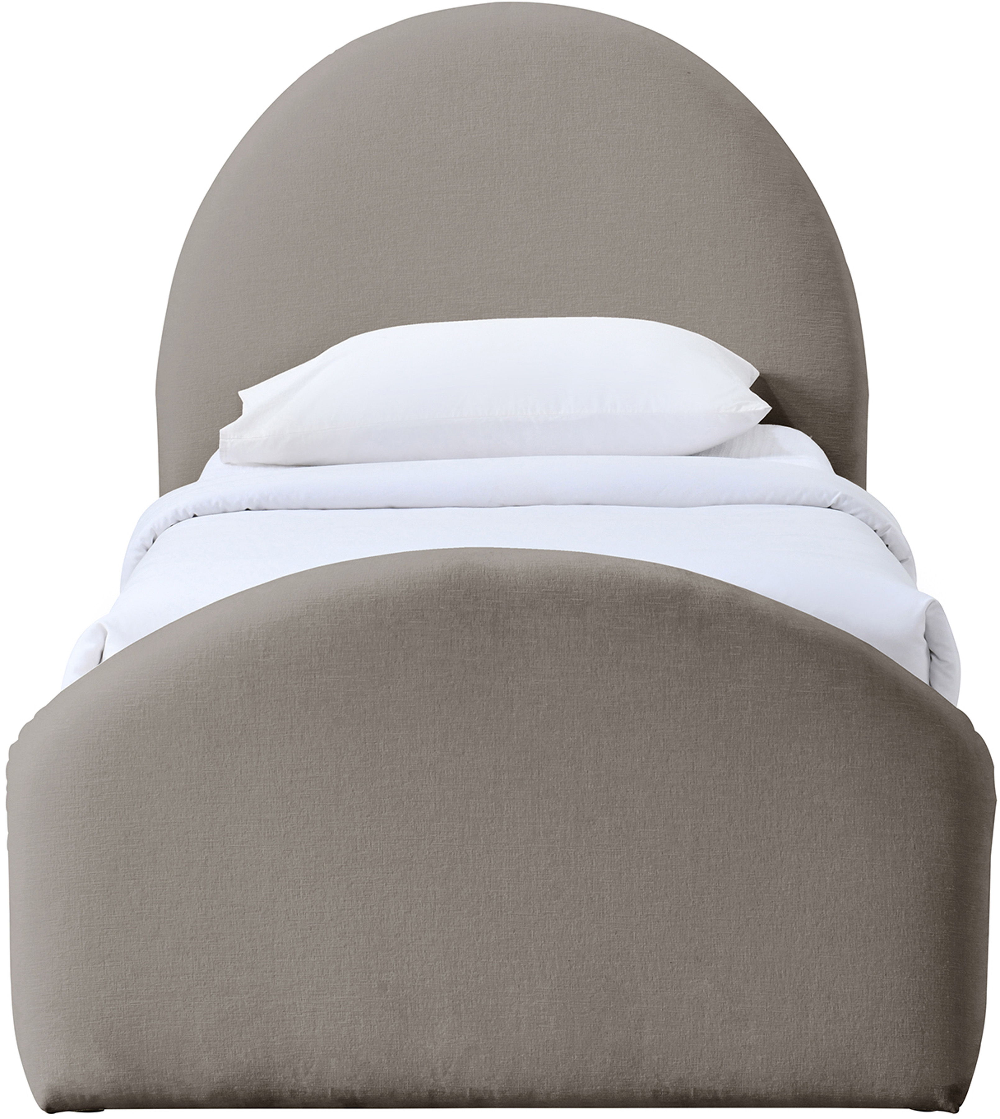 Andaz - Chenille Fabric Upholstered Twin Bed - Taupe