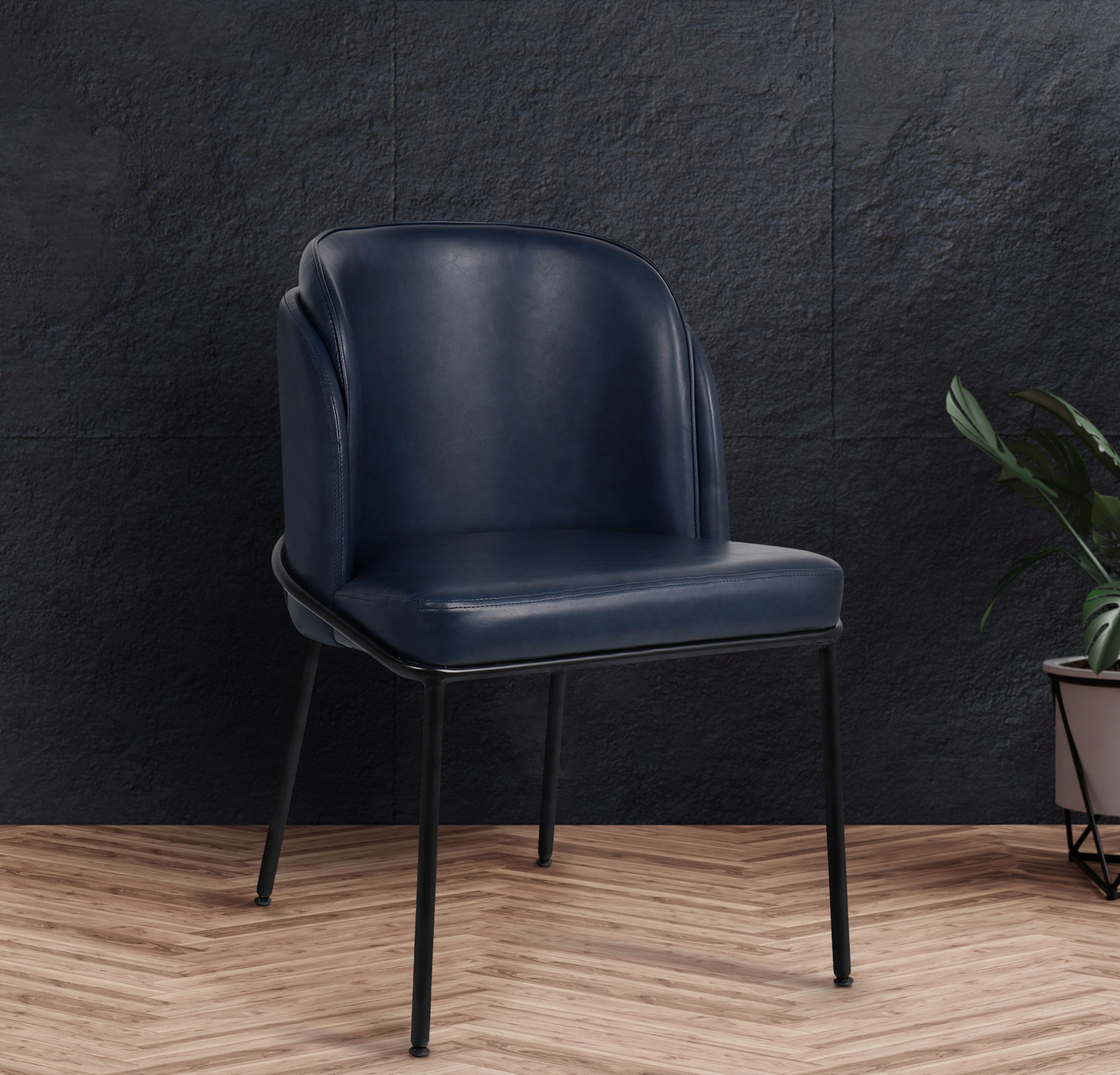 Jagger - Faux Leather Dining Chair (Set of 2) - Navy