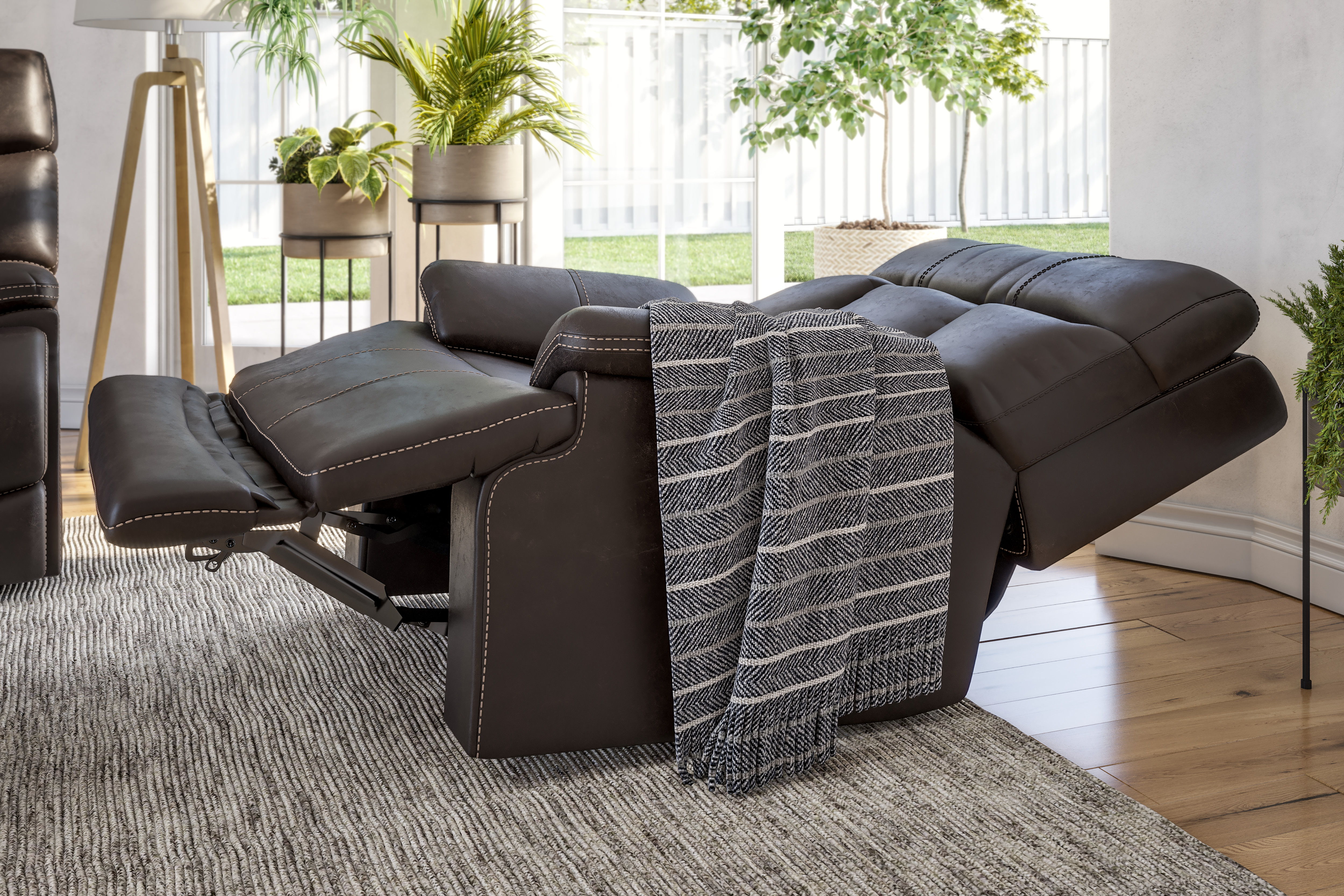 Clive - Power Recliner With Power Headrest & Lumbar - Clove, dark brown