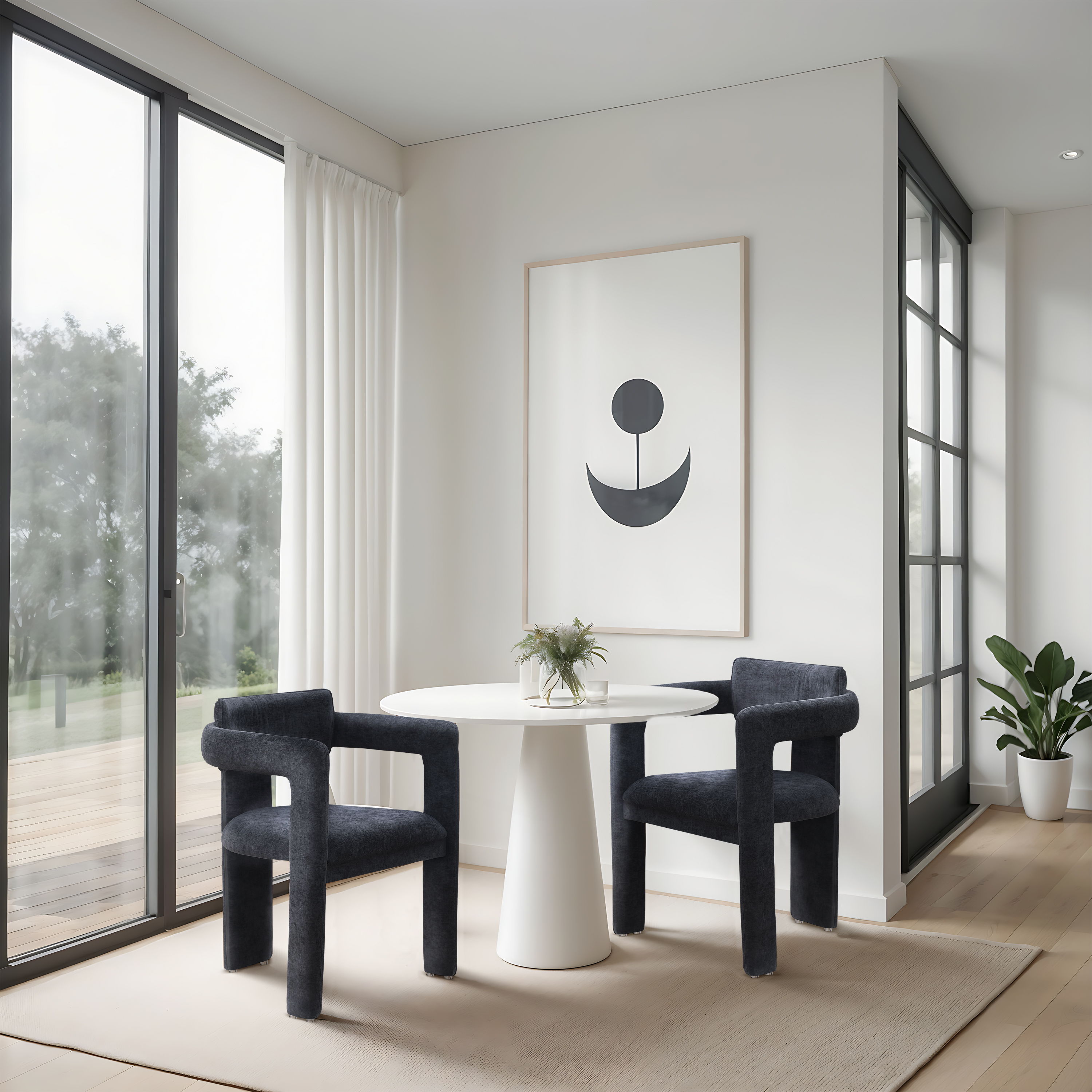 Brenda - Chenille Dining Chair (Set of 2) - Black