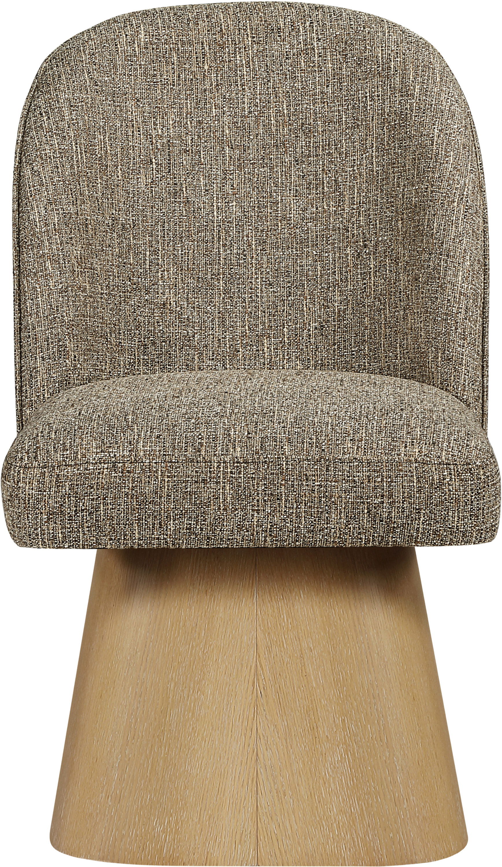 Marlowe - Linen Textured Fabric Upholstered Swivel Dining Side Chair - Brown