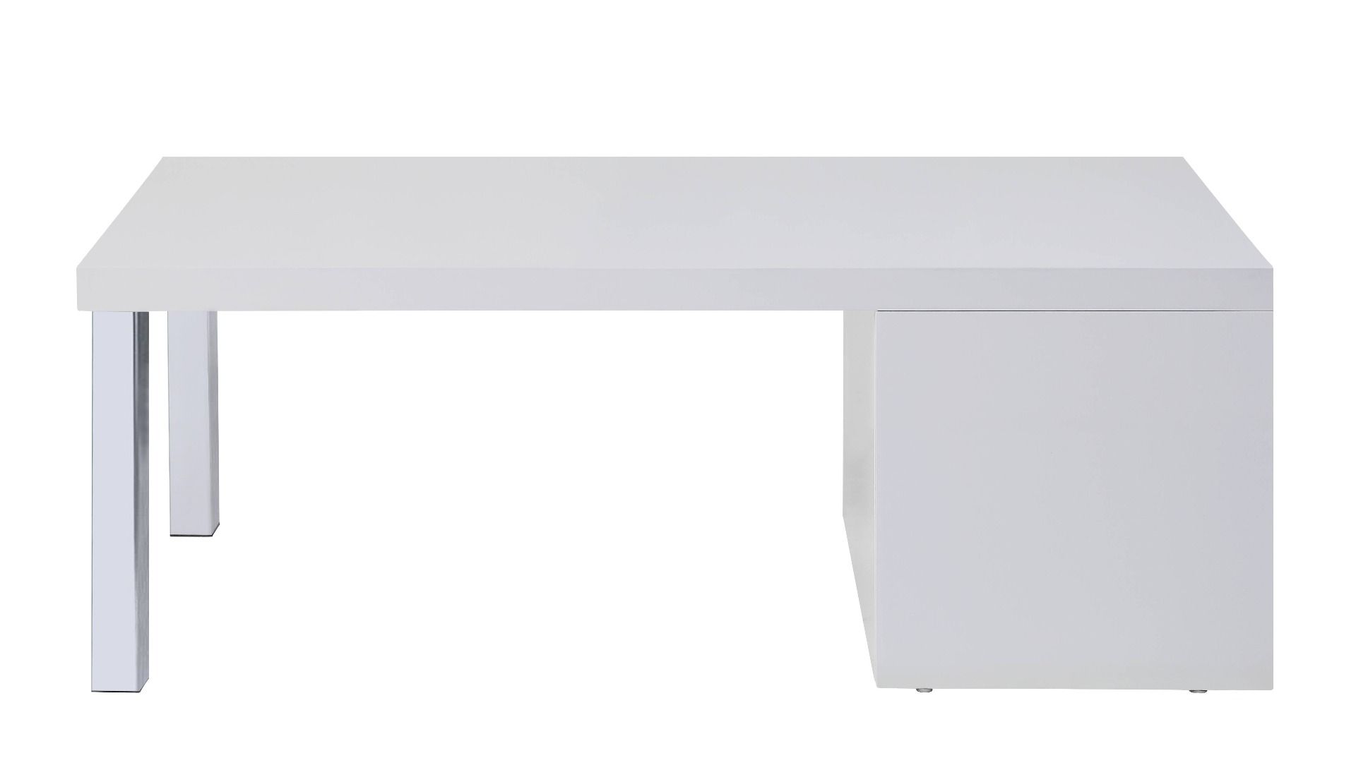 Harta - Coffee Table - White High Gloss & Chrome, white, view 2
