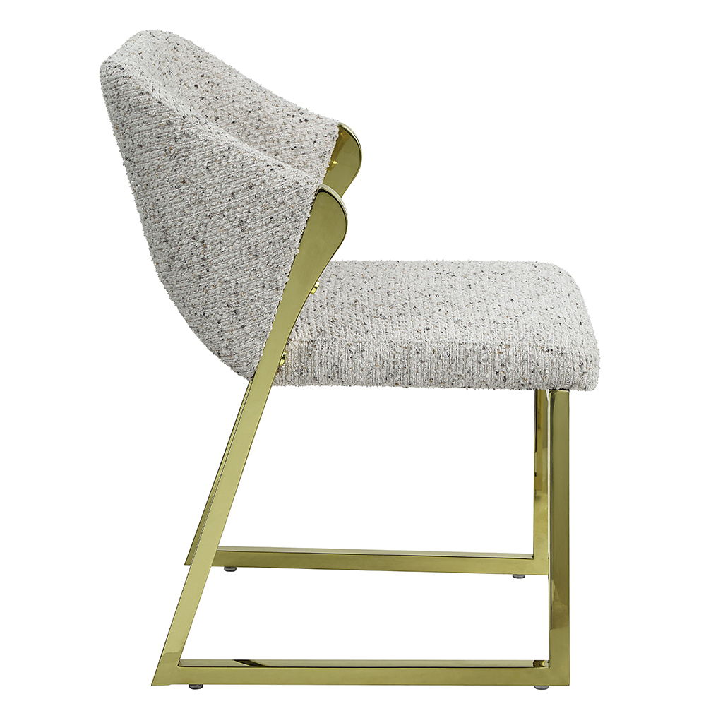 Galdesa - Side Chair (Set of 2) - Teddy Sherpa & Mirrored Gold, gray, view 2