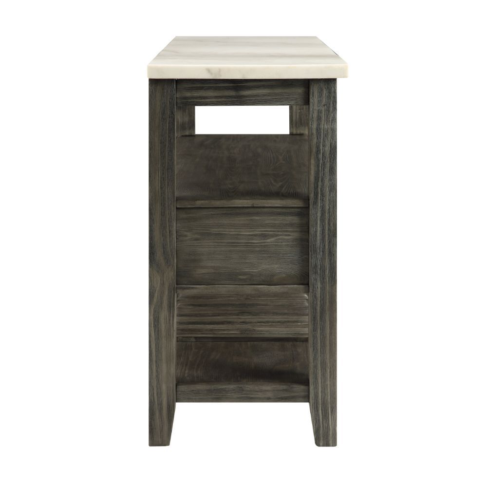 Merel - Server - White Marble Top & Gray Oak, dark gray, view 3