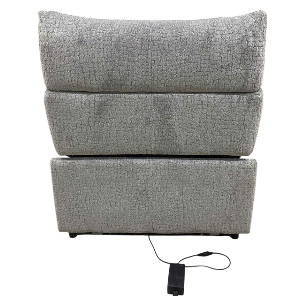Fullar - Modular Power Motion Armless Recliner - Light Gray Chenille, light gray, view 3
