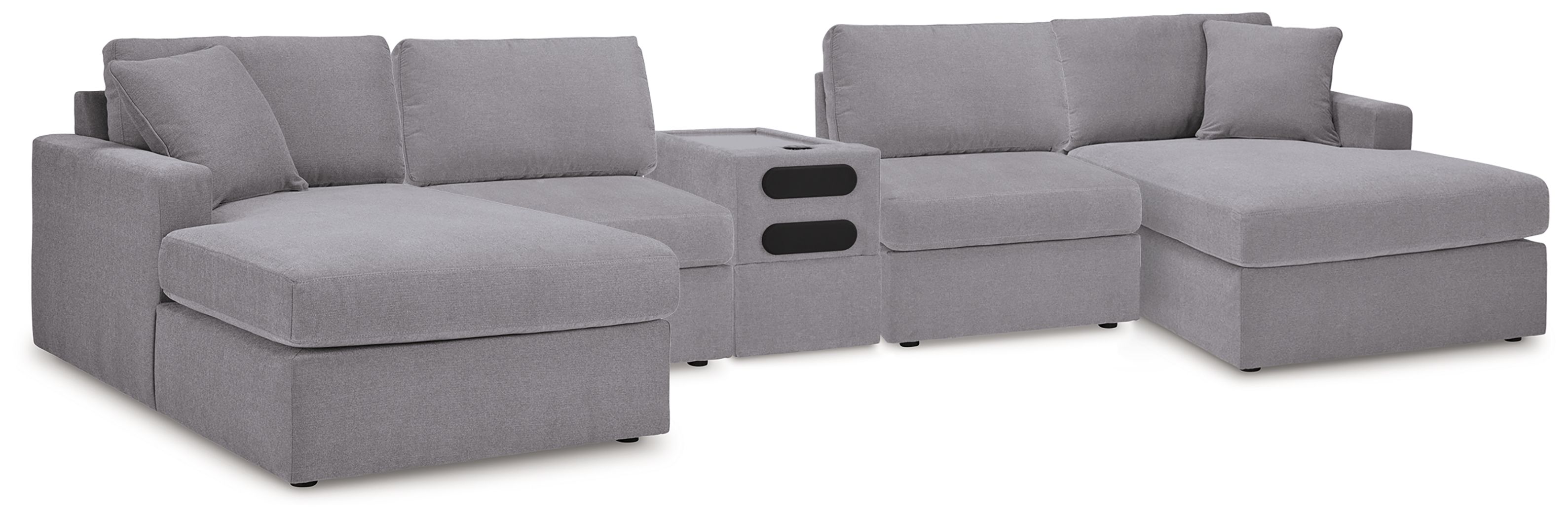 5 Pc · Double Chaise Sectional With Audio Console