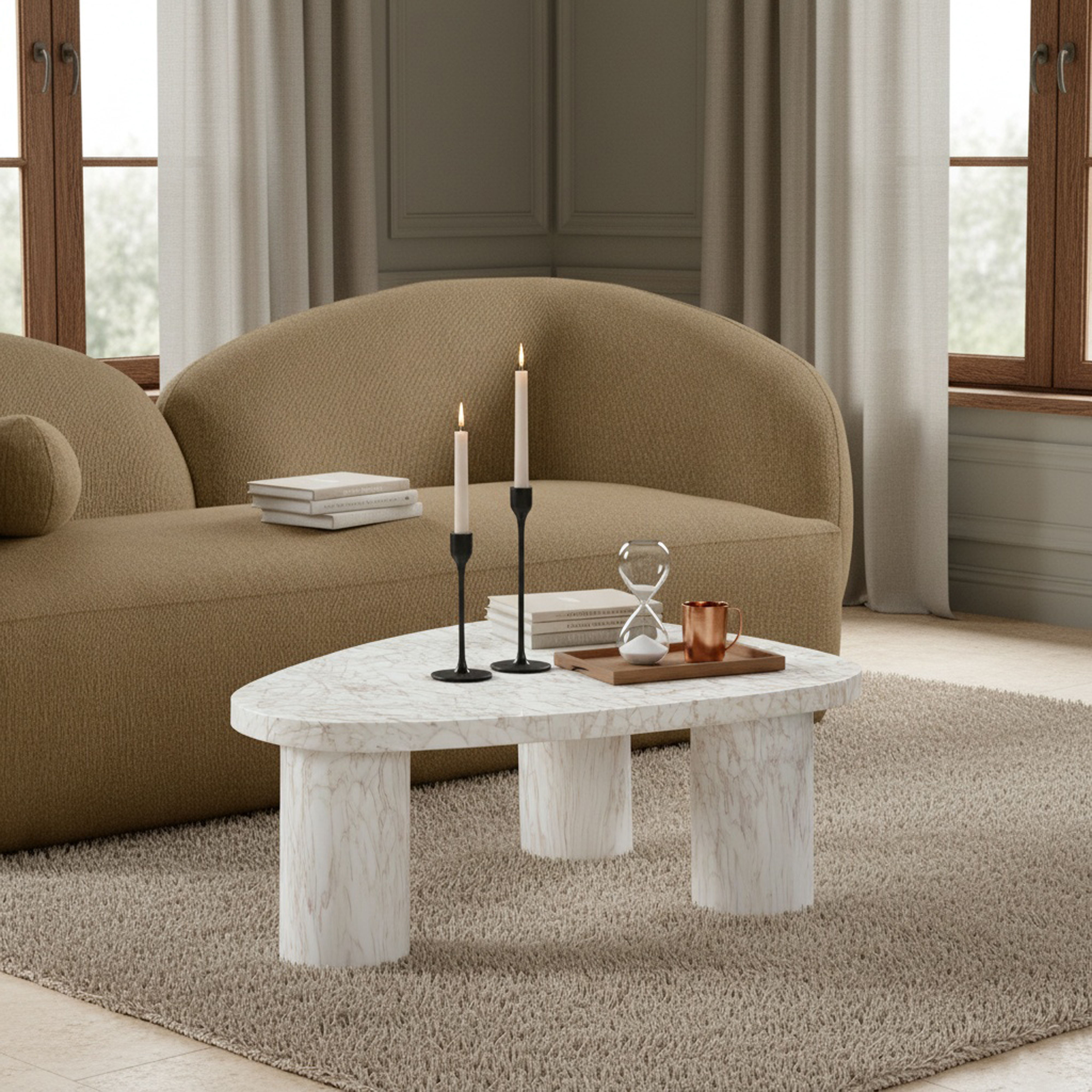 Teramo - Concrete Indoor / Outdoor Coffee Table - White