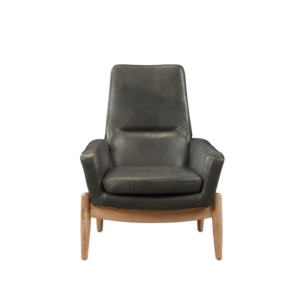 Dolphin - Accent Chair - Black Top Grain Leather, black, view 8
