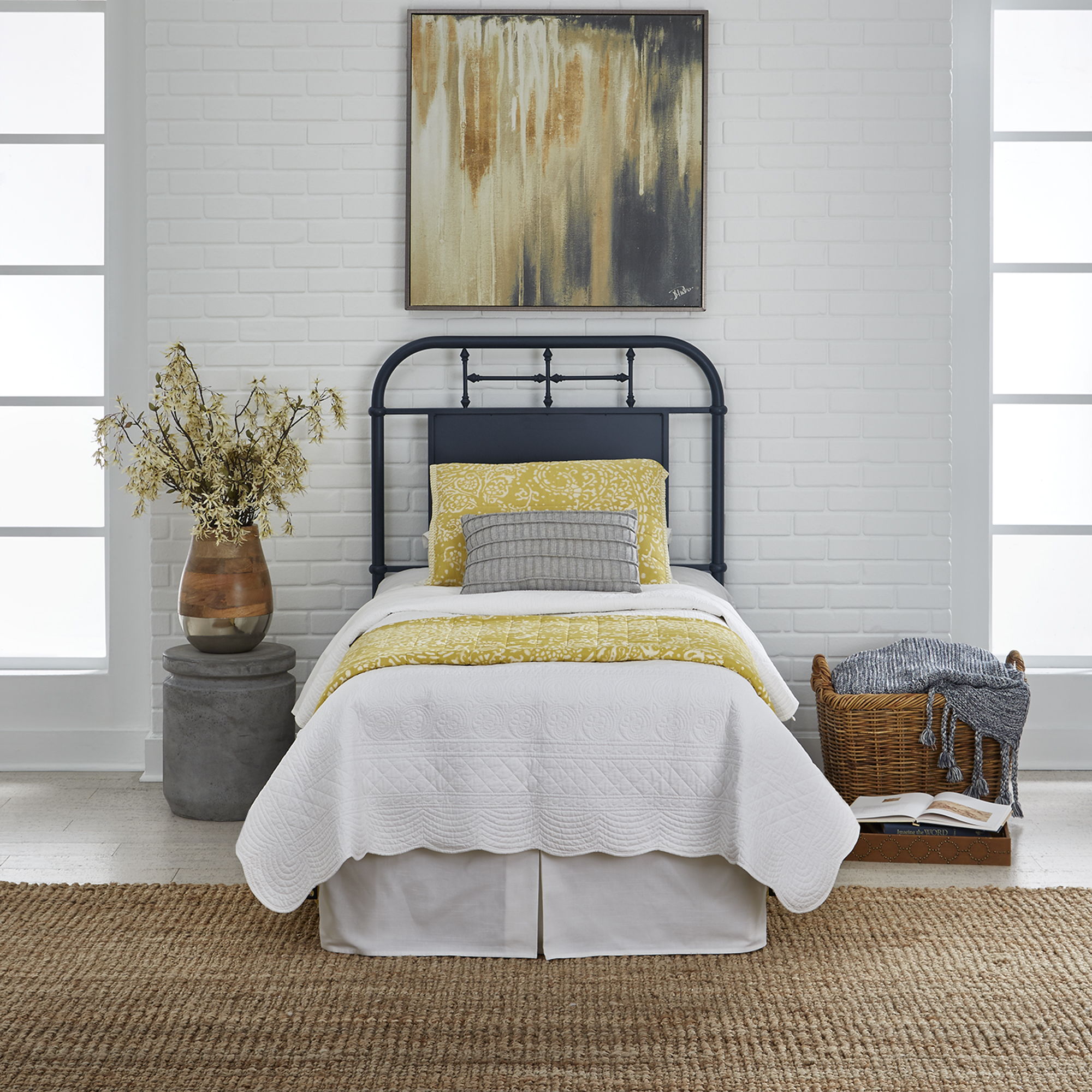 Liberty Furniture Vintage Series - Twin Metal Headboard - Navy