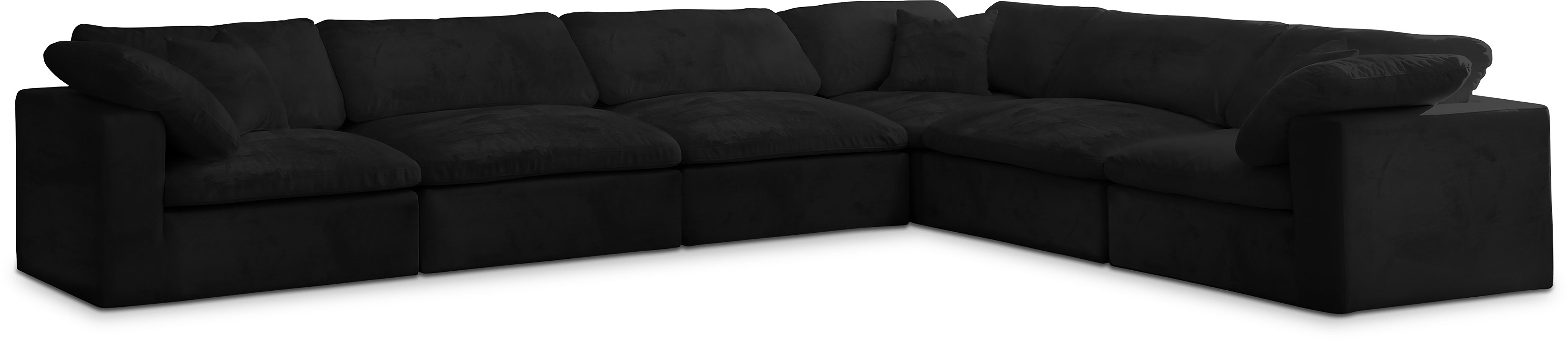 Cozy - 6 Piece Modular Corner Sectional - Black