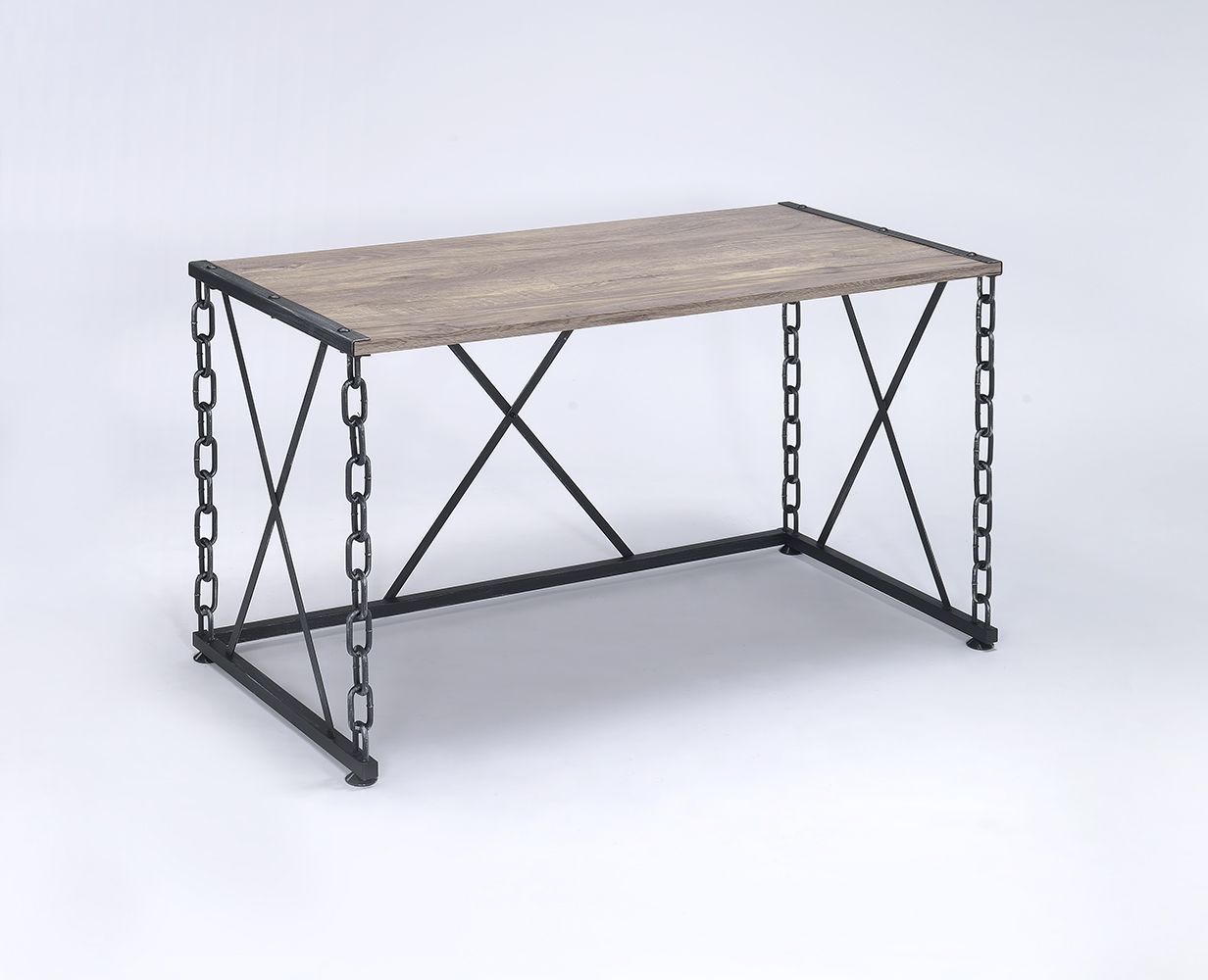 Jodie - Console Table (Same 92248) - Rustic Oak & Antique Black, black, view 7