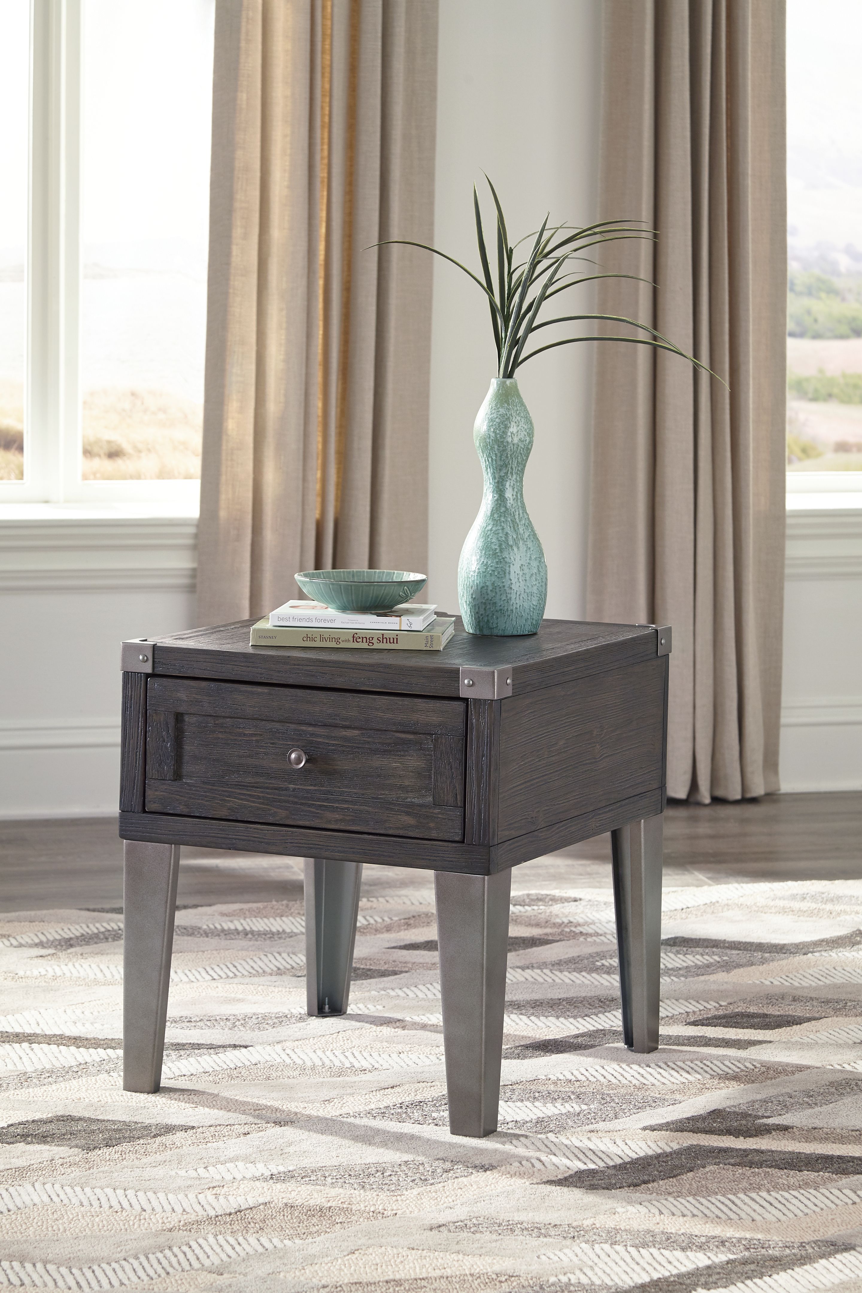 Ashley Furniture Todoe - Rectangular End Table - Dark Gray - Image 3