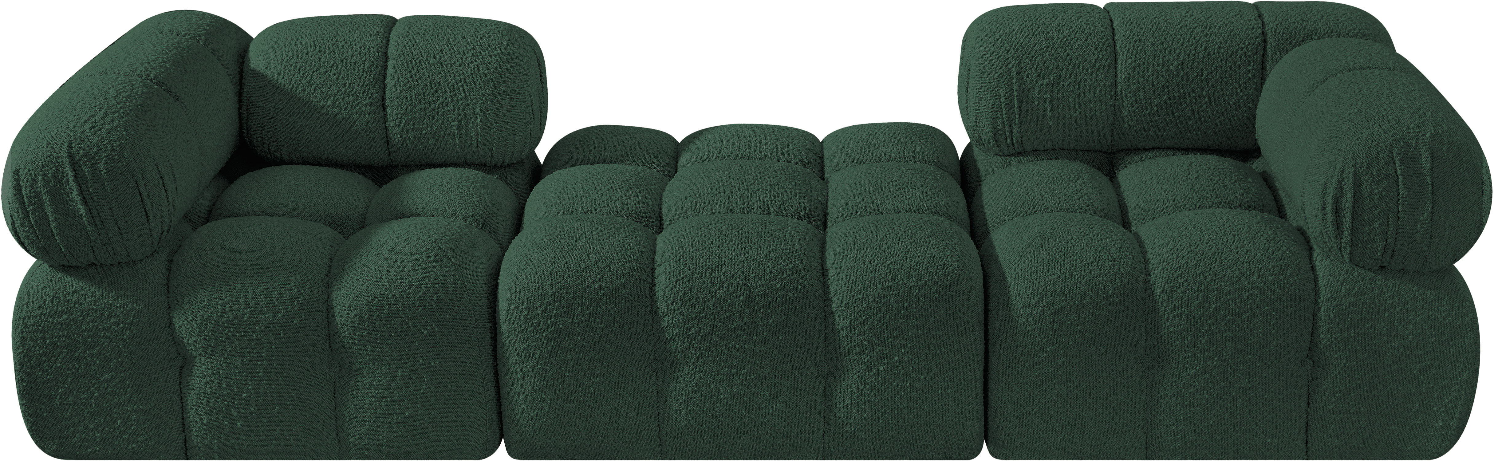 Ames - 3 Piece Boucle Fabric 102" Modular Sofa - Green
