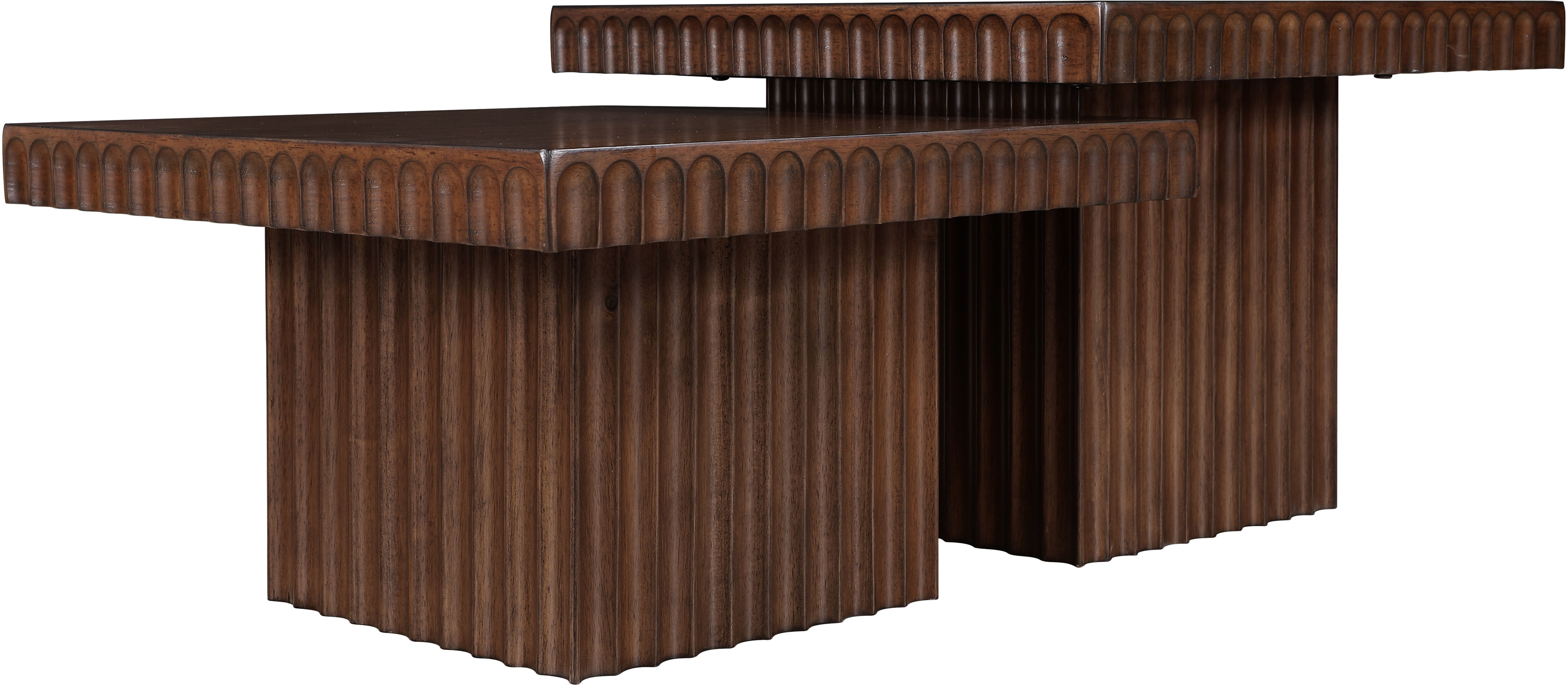 Spencer - 15" Oak Veneer 2 Piece Coffee Table - Brown