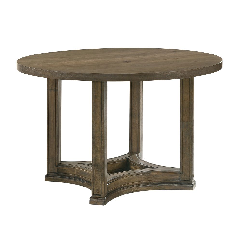 Parfield - Round Dining Table - Weathered Oak, dark brown, view 4
