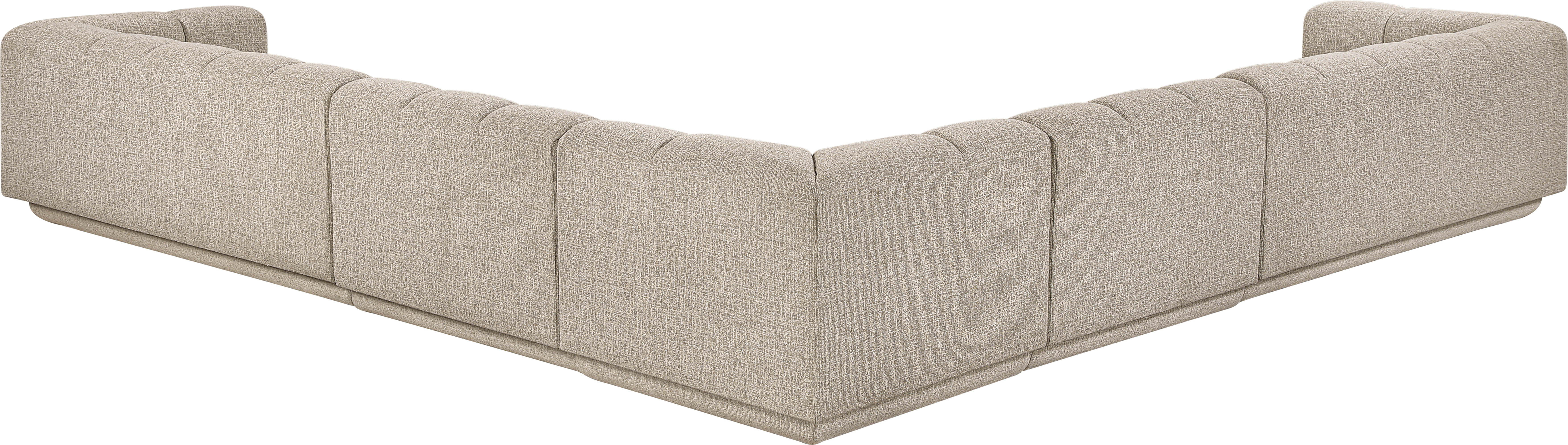 Modari - Fabric Upholstered 5 Piece Modular Sectional - Beige