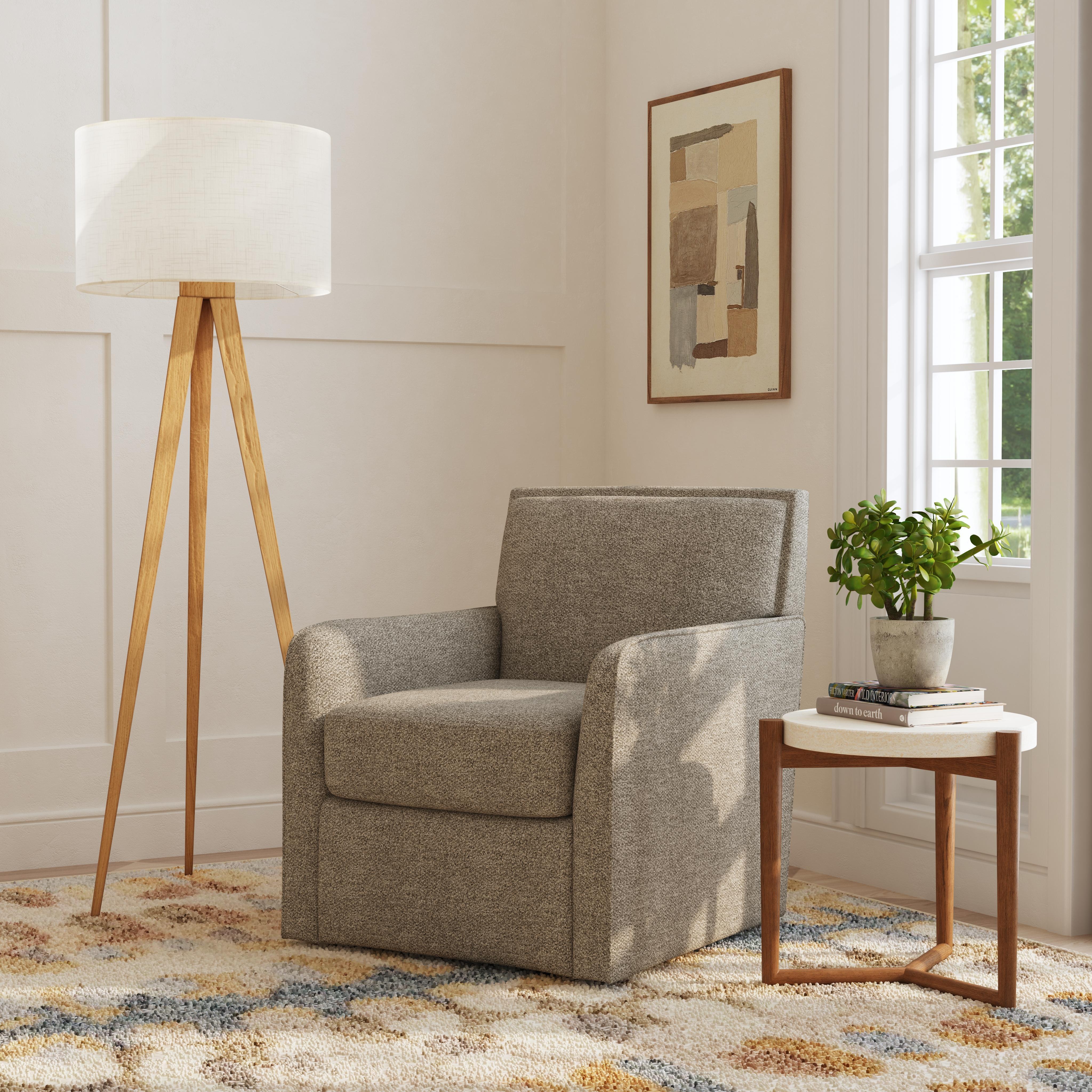 Beckett - Transitional Fabric Swivel Chair, gray, view 4