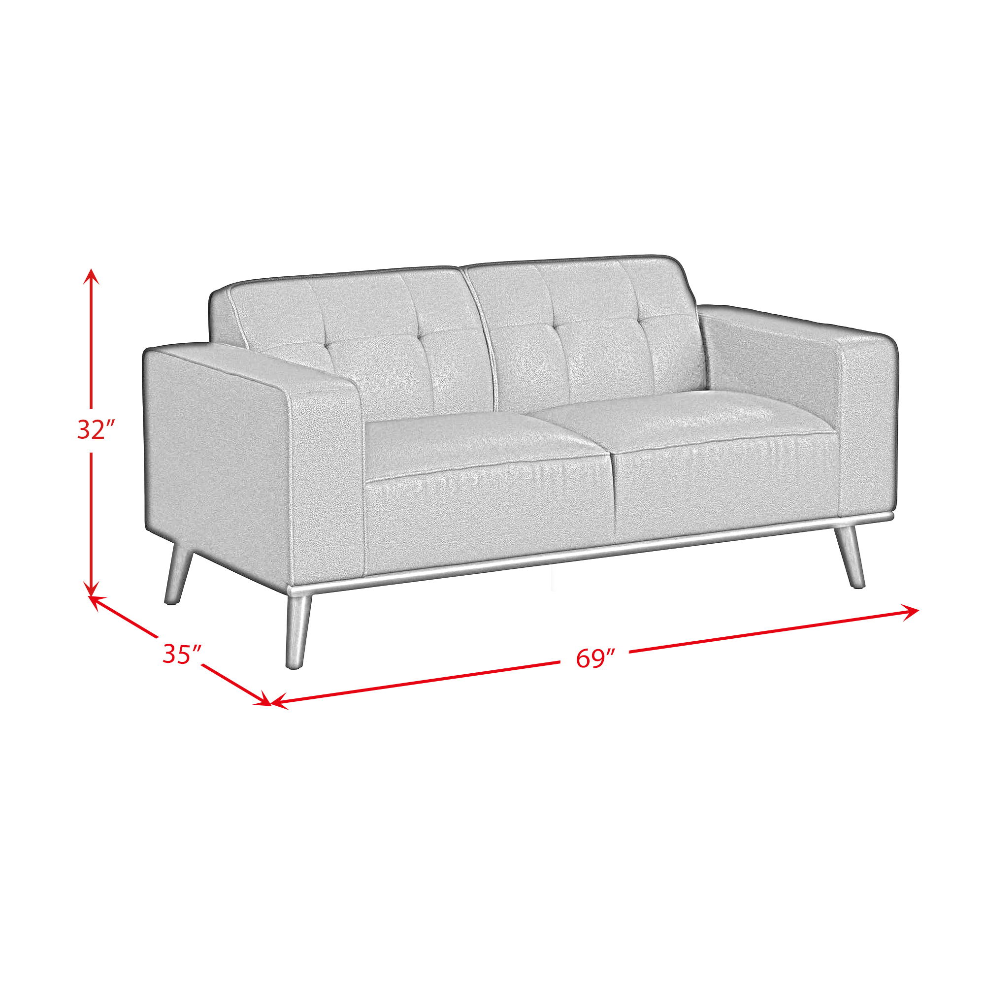 Destiny - Loveseat With Wood Front - Pebble Brown