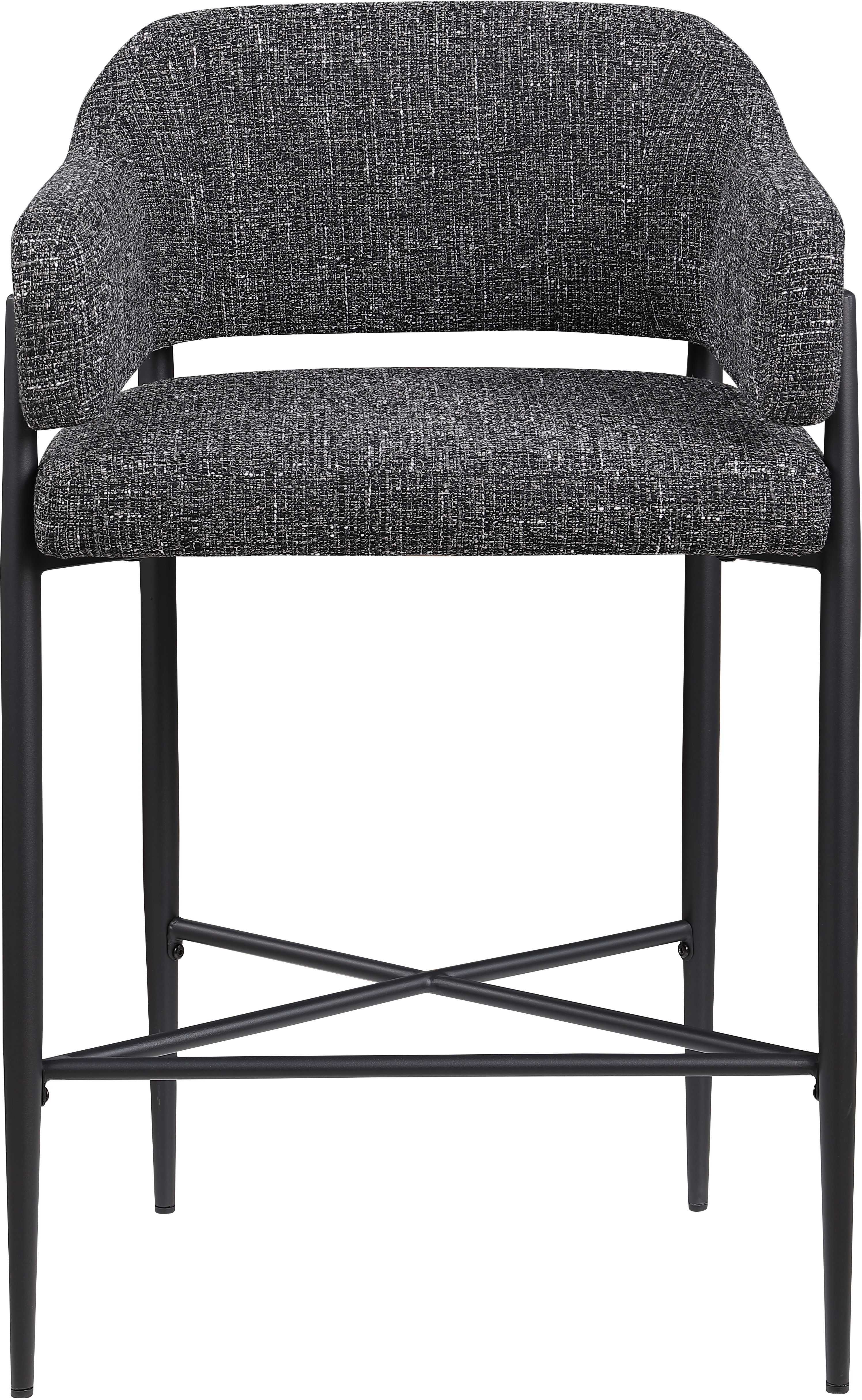 Dame - Fabric Upholstered Counter Stool (Set of 2) - Black