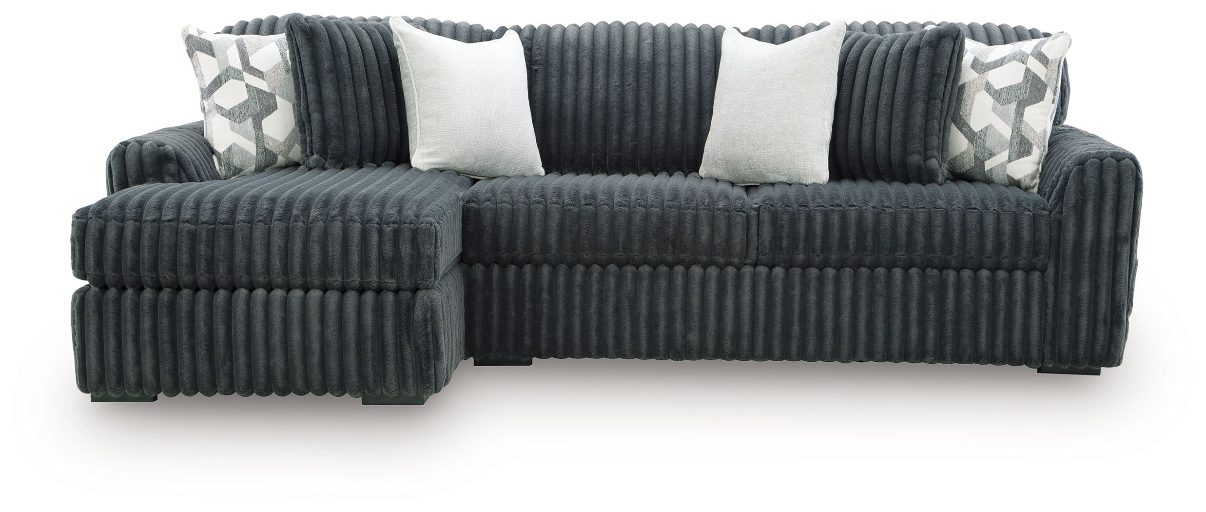 Midnight-Madness - 2-Piece Sectional Sofa With LAF Corner Chaise - Gunmetal