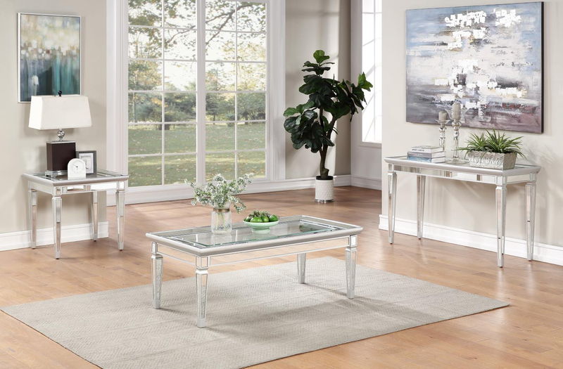 T025 - Mirror End Table - Silver