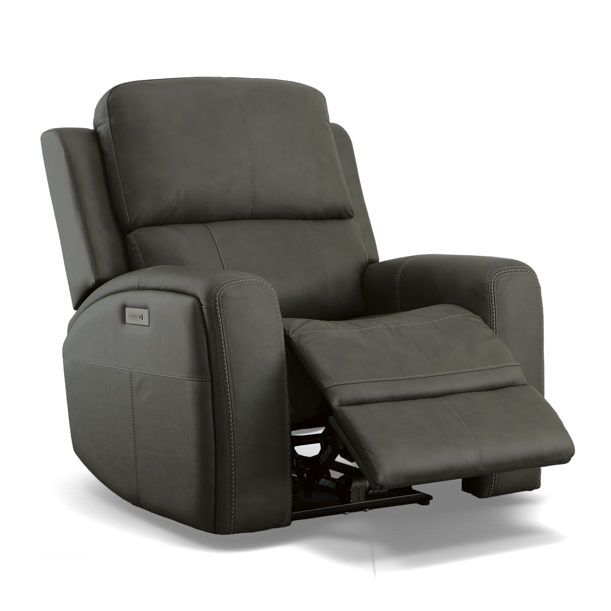 Linden - Power Recliner With Power Headrest & Lumbar - Charcoal, dark gray, view 2