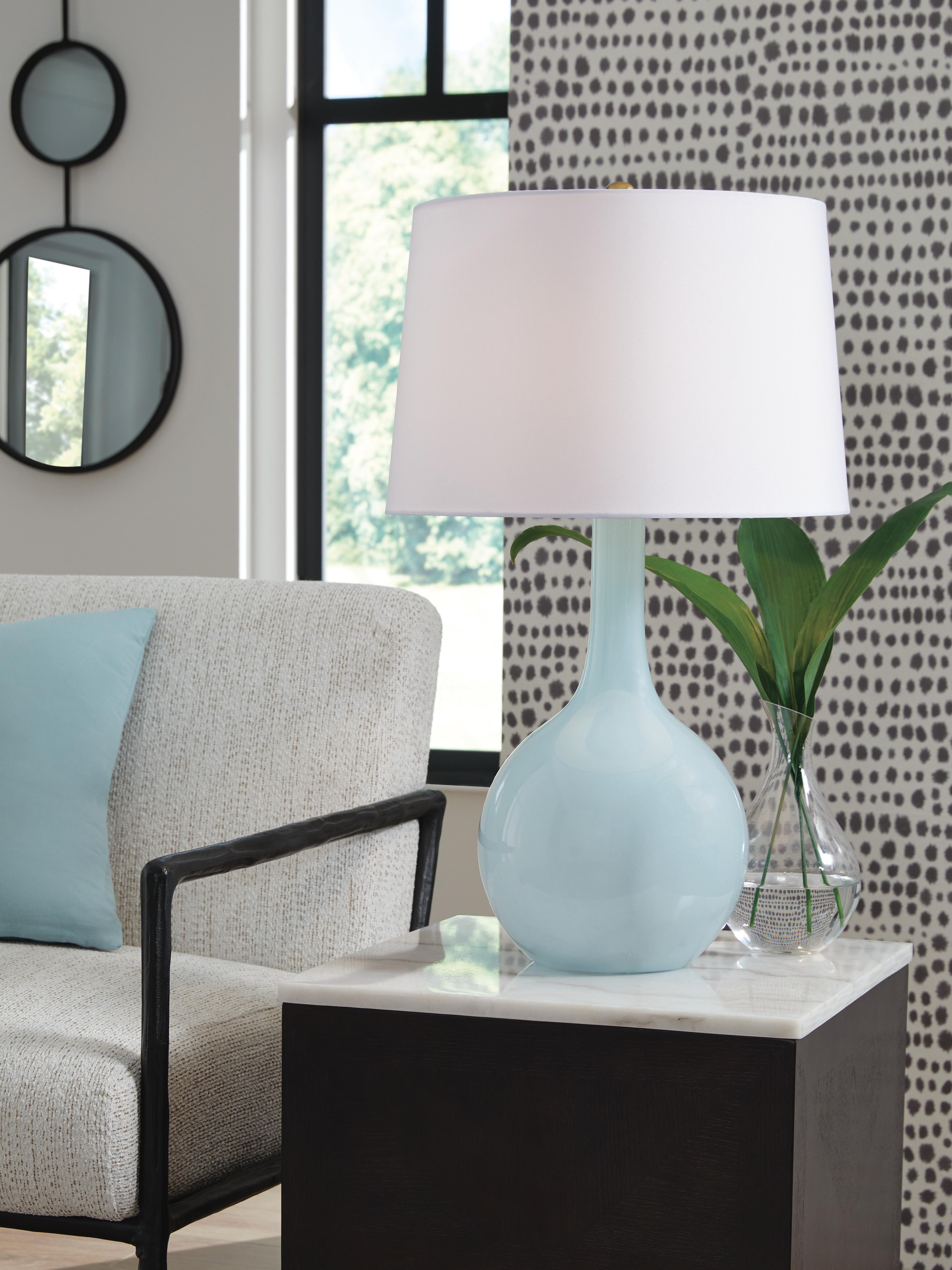 Ashley Furniture Rylanton - Glass Table Lamp - Aqua - Image 2