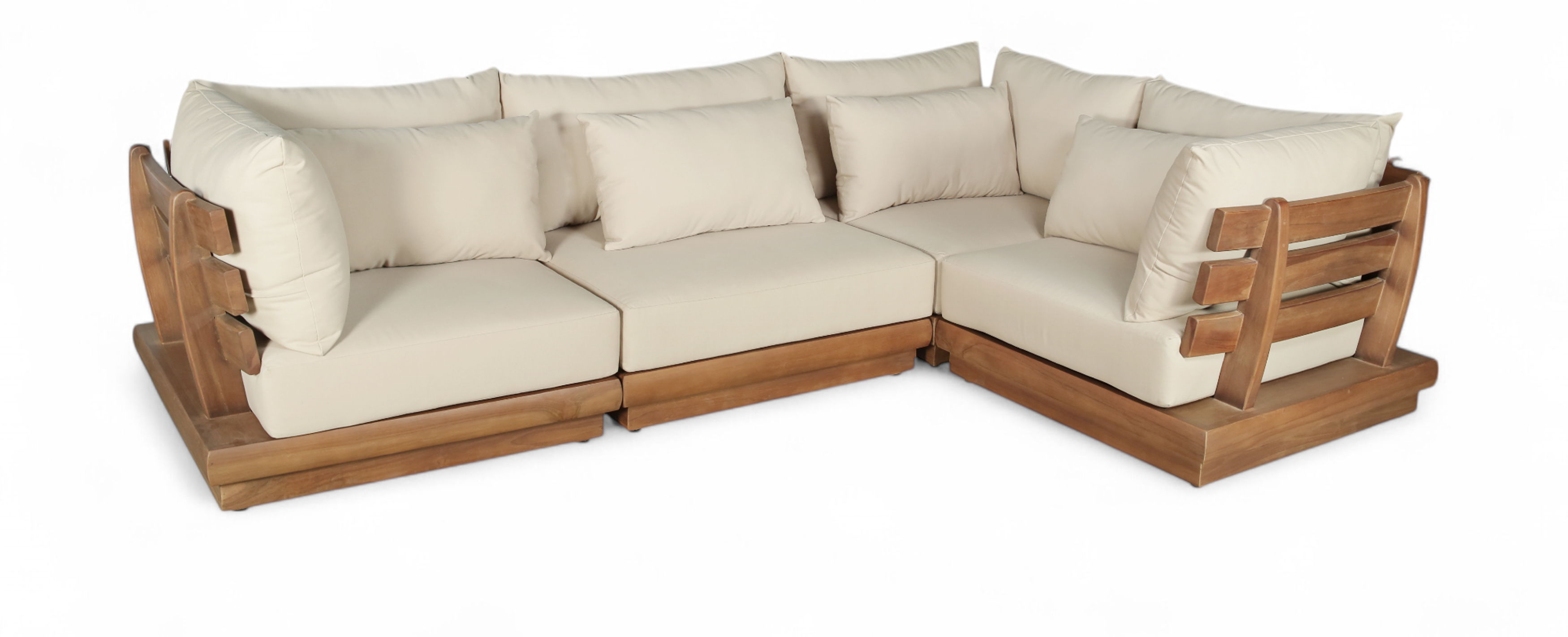 4 Pc · Water Resistant Fabric 113" Upholstered Outdoor Patio Modular Sectional
