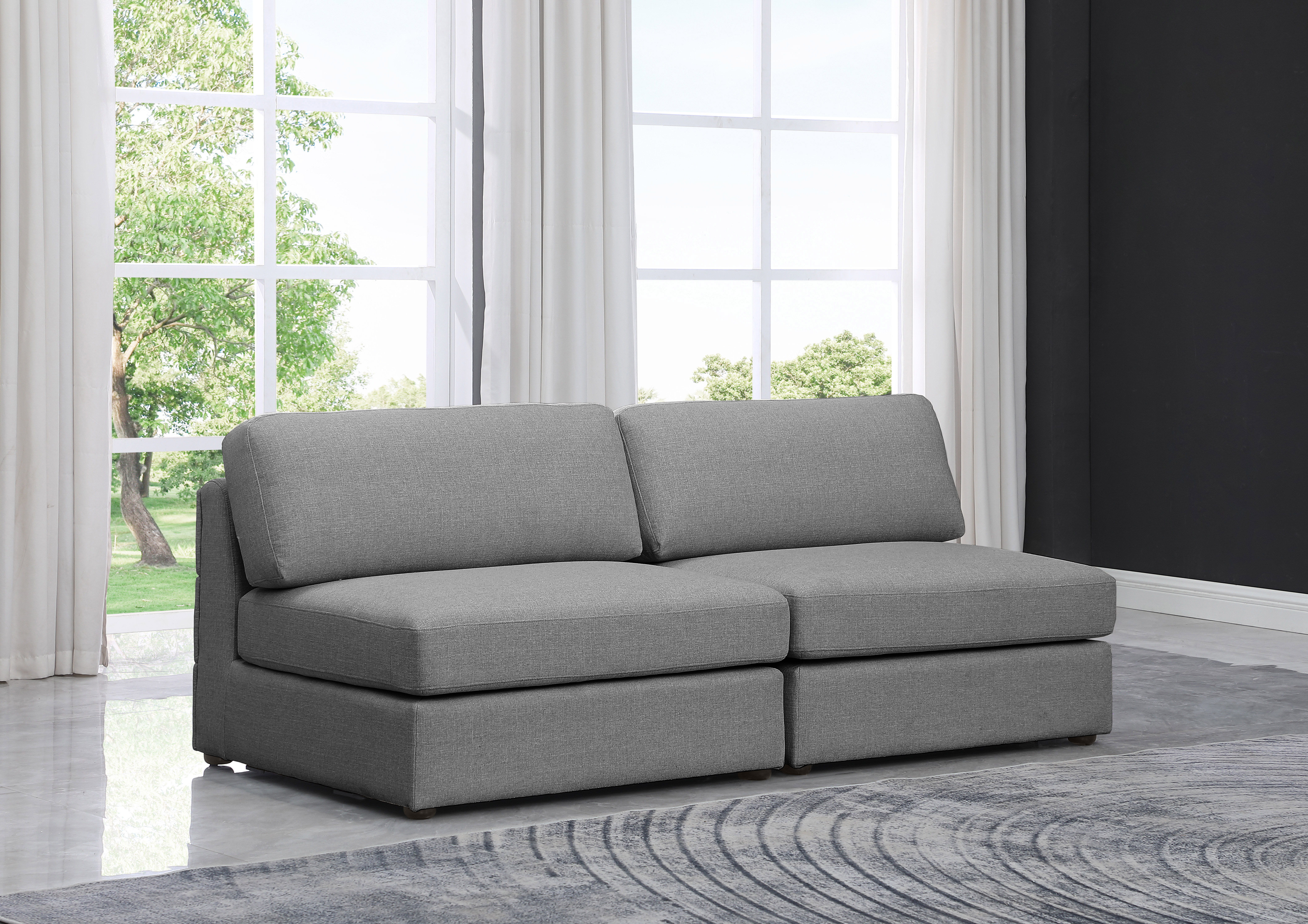 Beckham - Modular 2 Piece Armless Sofa - Gray