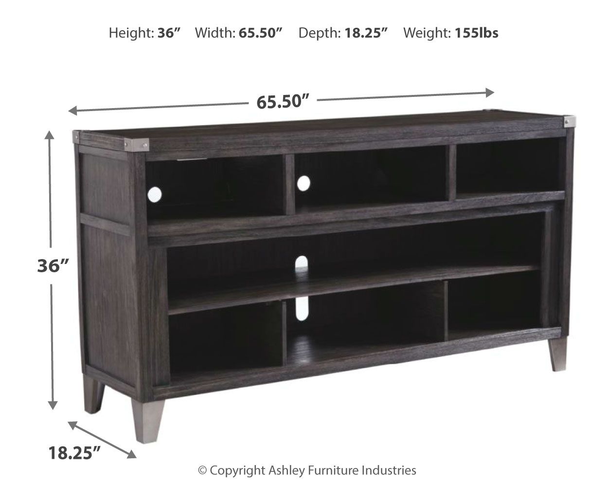 Ashley Furniture Todoe - LG TV Stand w/Fireplace Option - Gray - Image 4