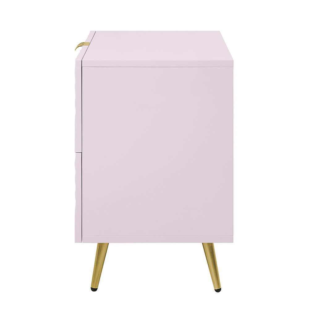 Gaines - Nightstand - Pink High Gloss, pink, view 3