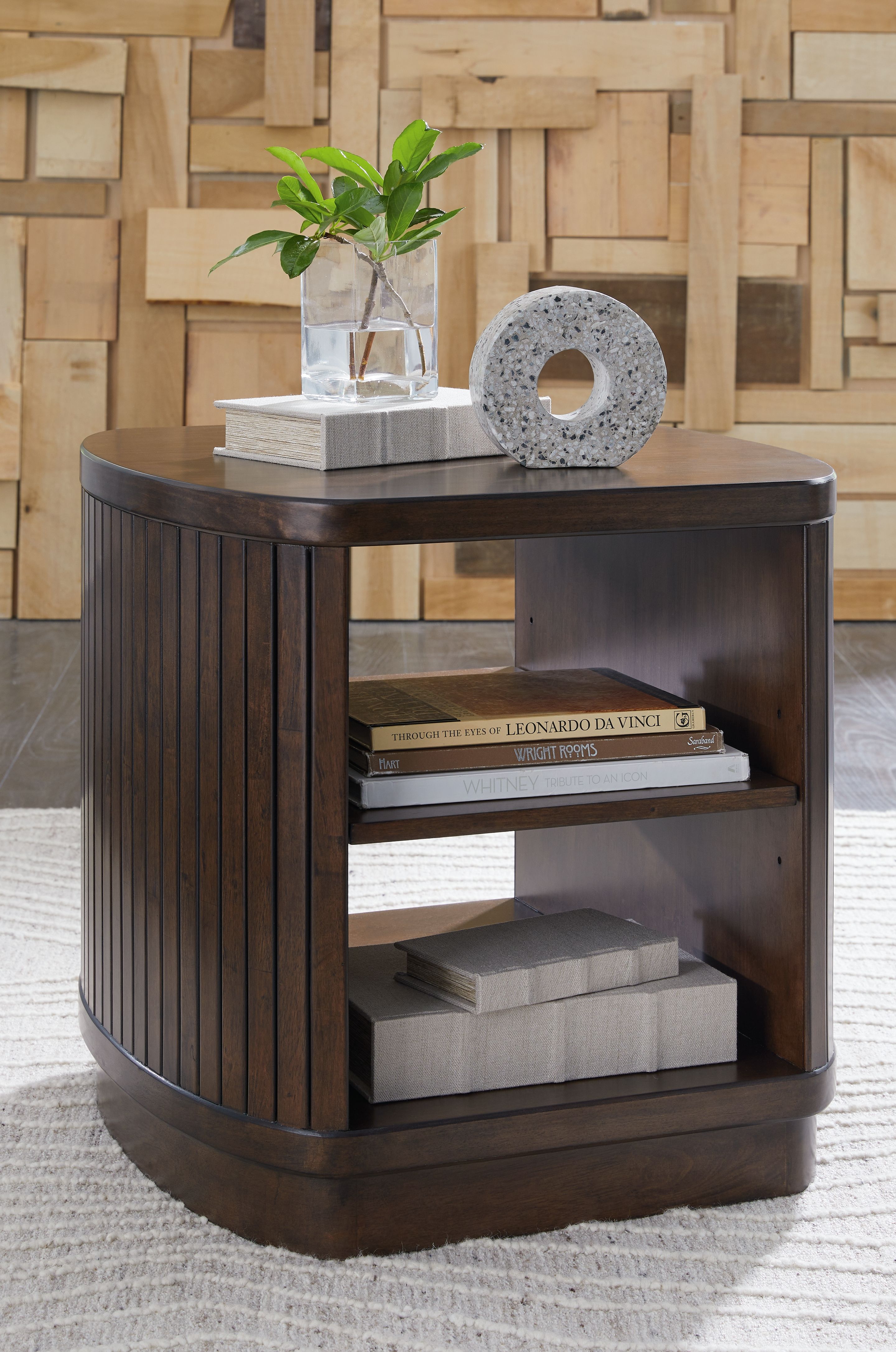 Ashley Furniture Korestone - Square End Table - Dark Brown - Image 2