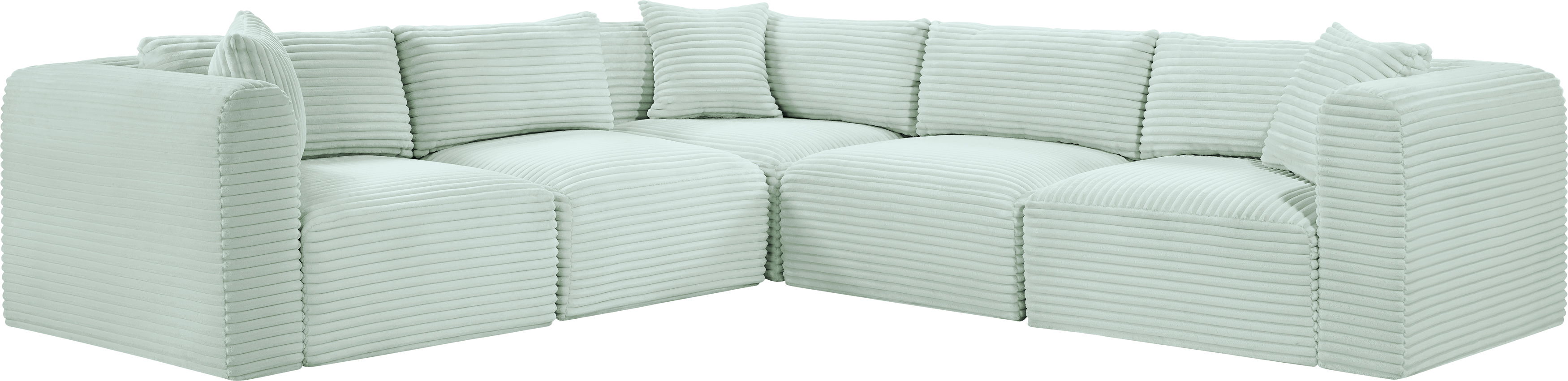 Shaggy - 5 Piece Modular Corner Sectional - Mint
