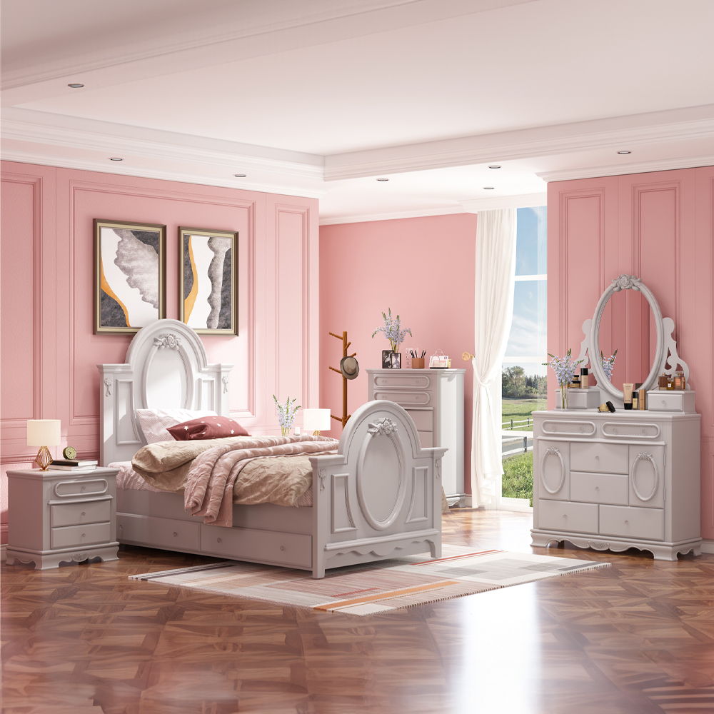 Flora - Full Bed - Gray, light gray, view 5