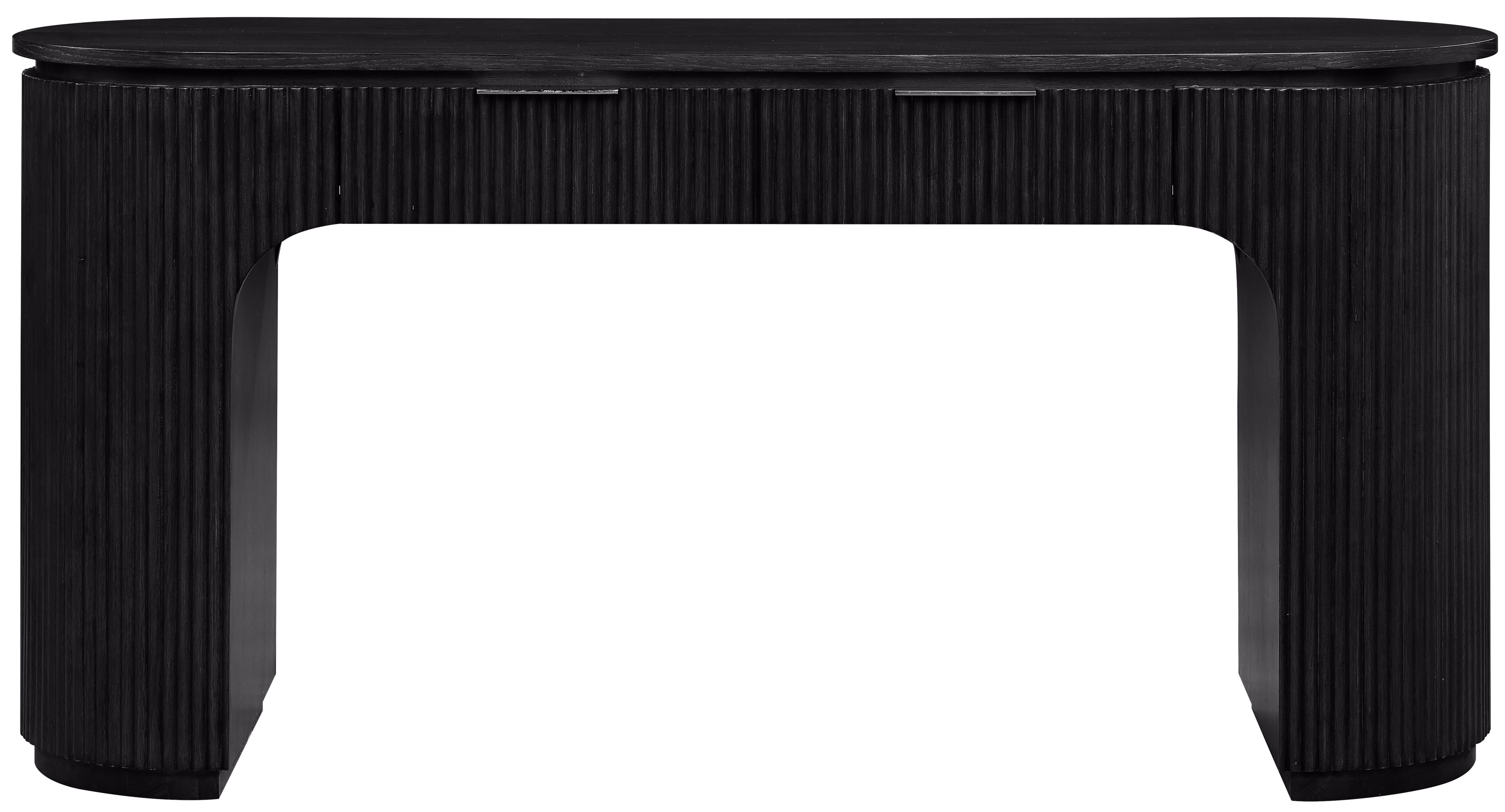 Astrid - Solid Wood And Oak Veneer Desk - Black