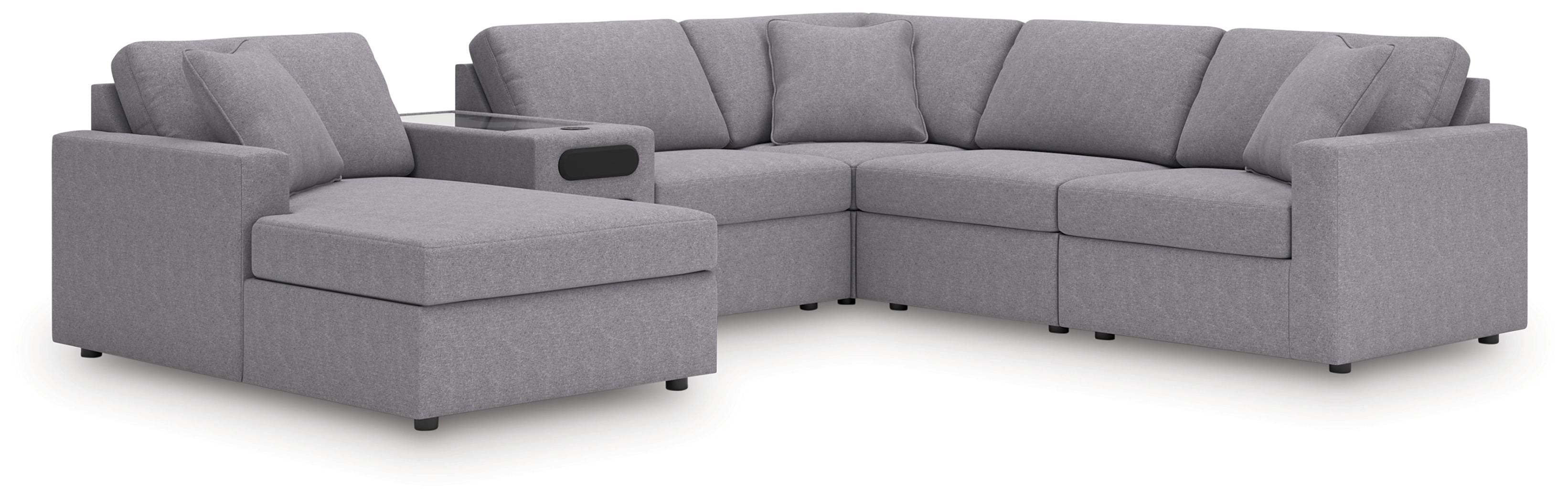 6 Pc · Sectional With Audio System, Laf Corner Chaise And Raf Corner Chair