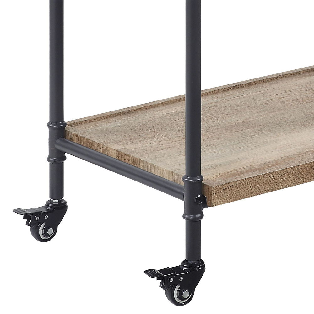 Brantley - Serving Cart - Oak & Sandy Black, light brown, view 3