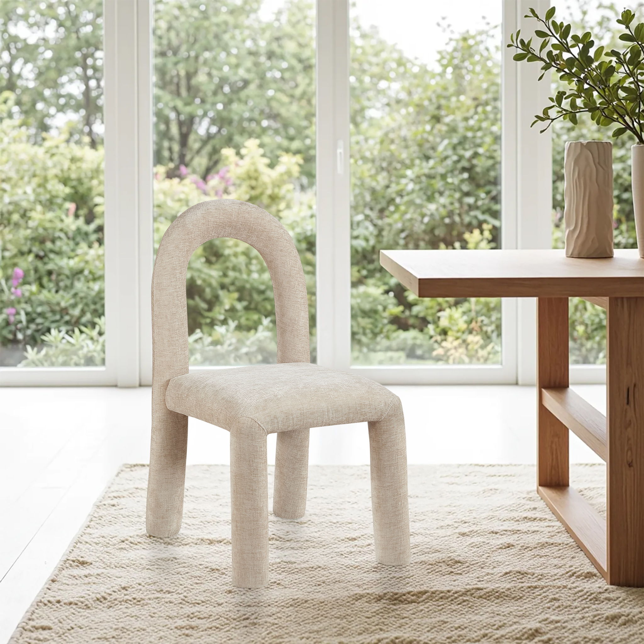 Amari - Chenille Fabric Dining Chair (Set of 2) - Beige