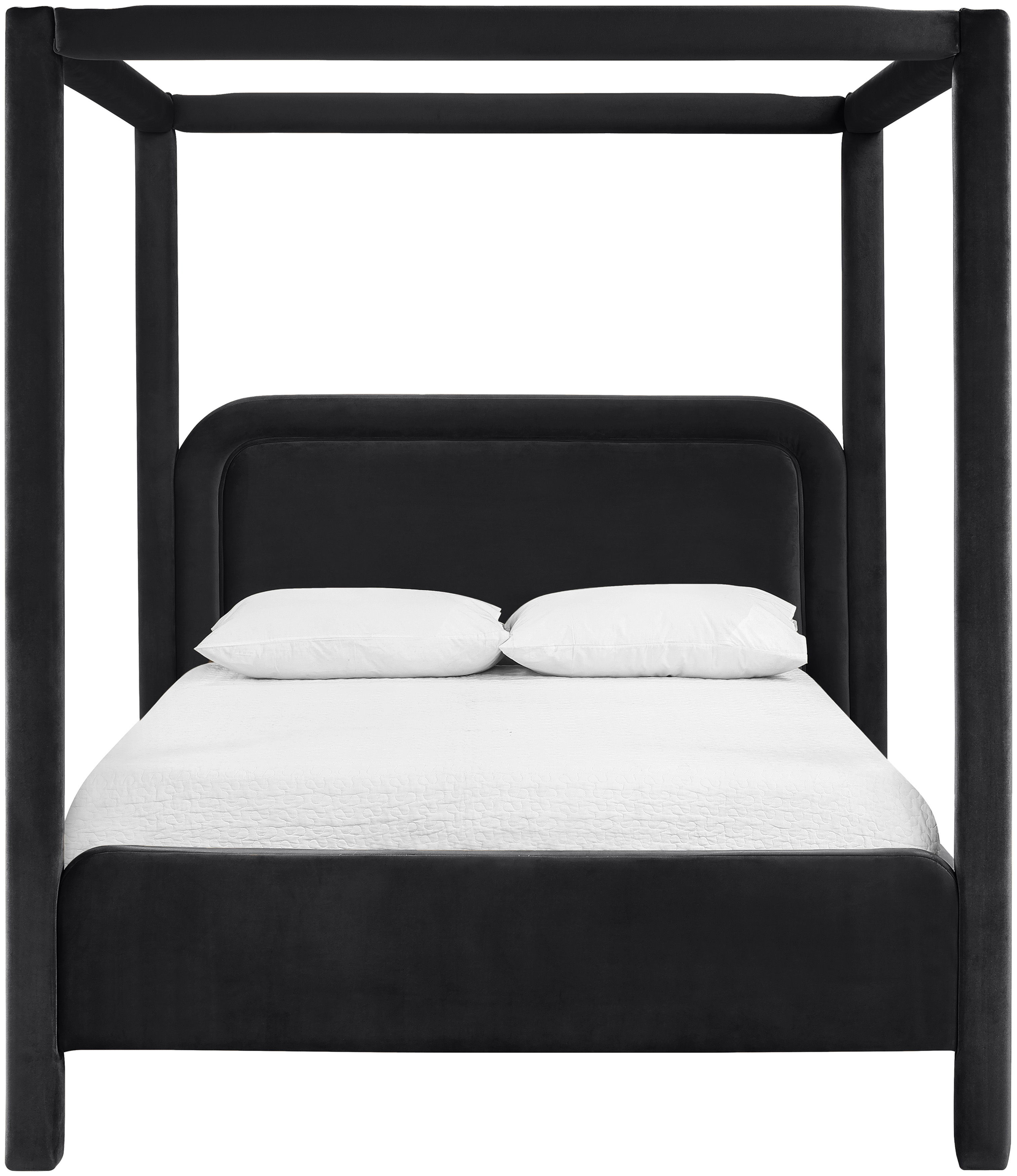 Salina - Velvet Upholstered Queen Bed - Black