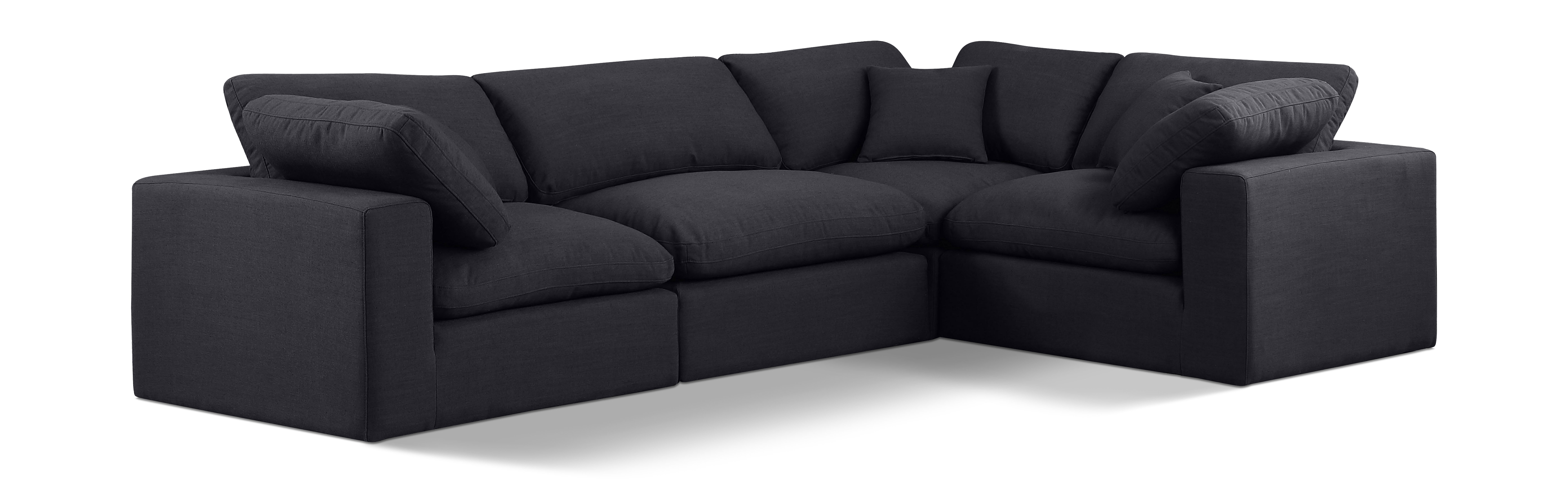 Comfy - 4 Piece Linen Fabric Modular Sectional - Charcoal
