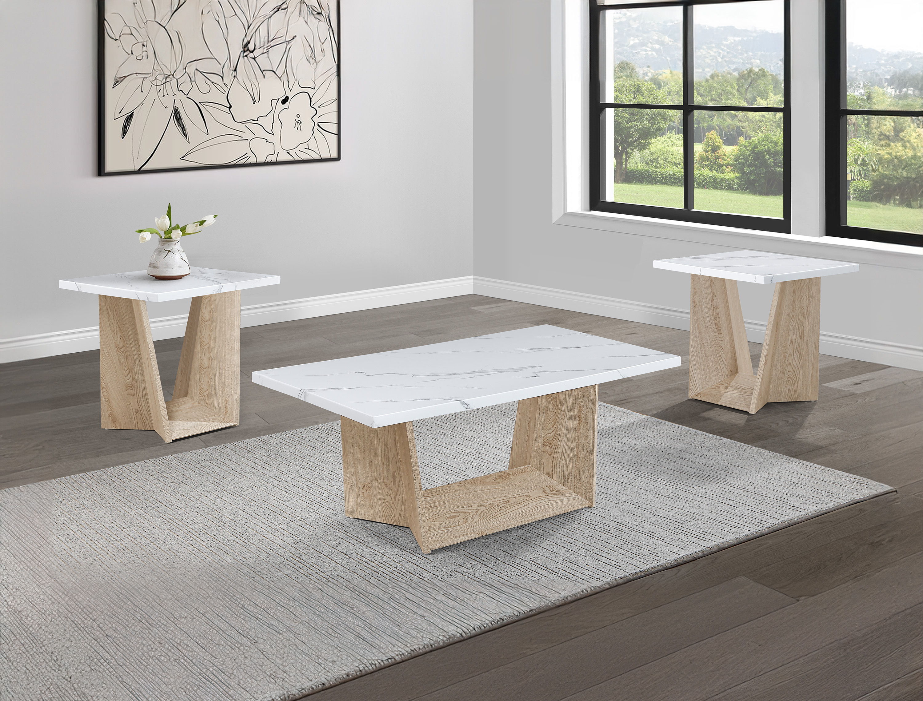 Adea - 3 Piece Cocktail Set - White Oak