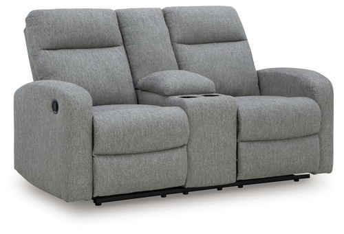 Gauntlet - Double Recline Loveseat With Console - Sterling, gray