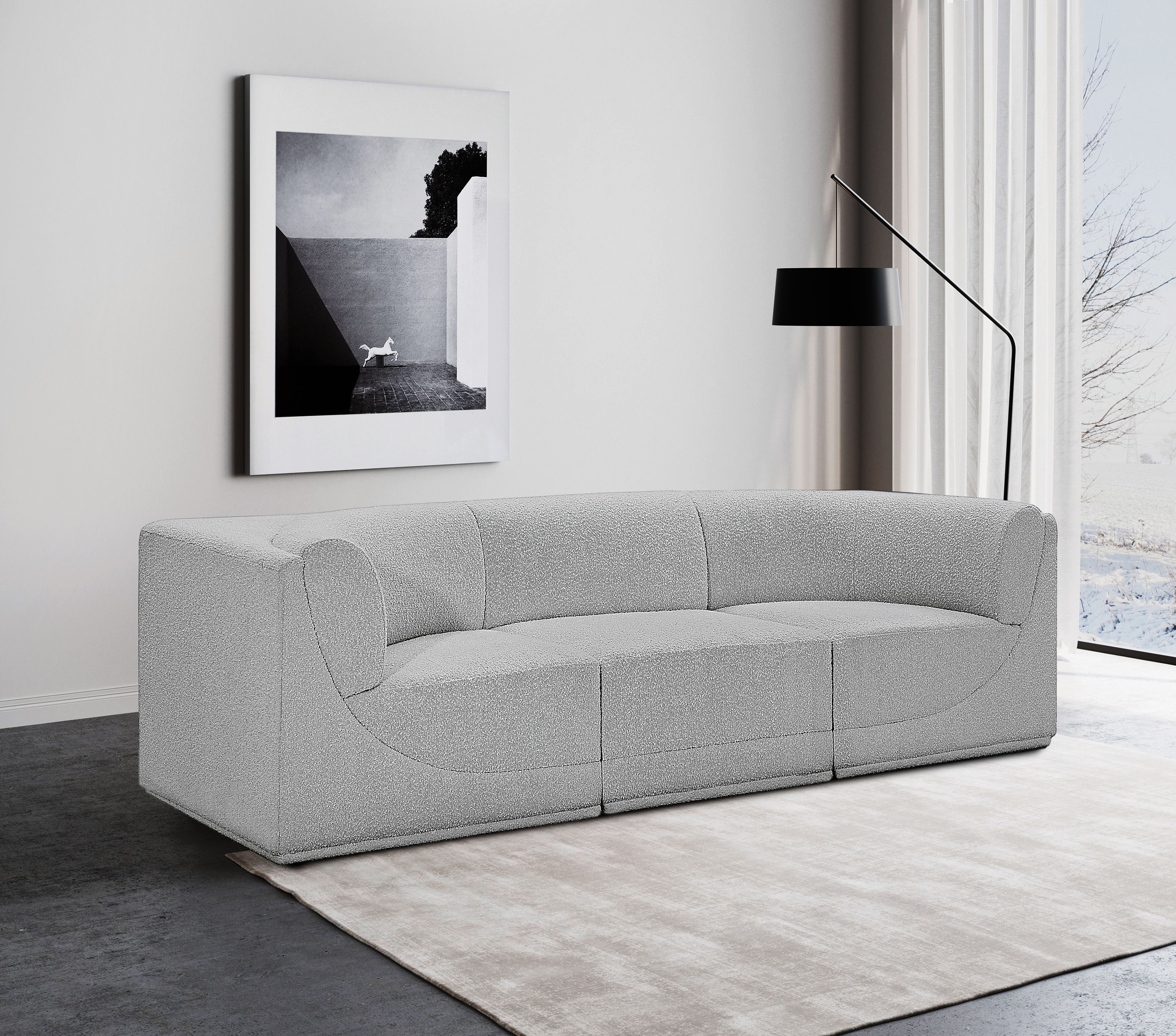 Ollie - 3 Piece Modular Sofa - Gray