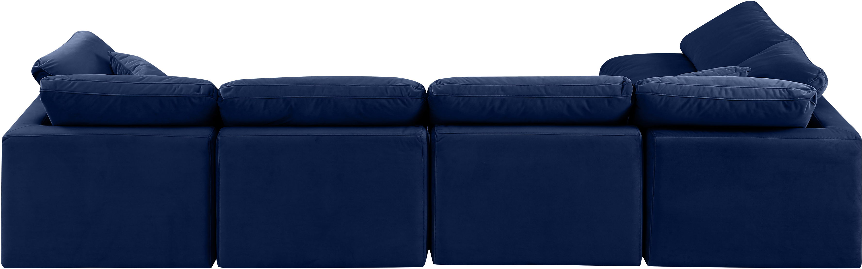 Indulge - Velvet 5 Piece Modular Sectional - Blue