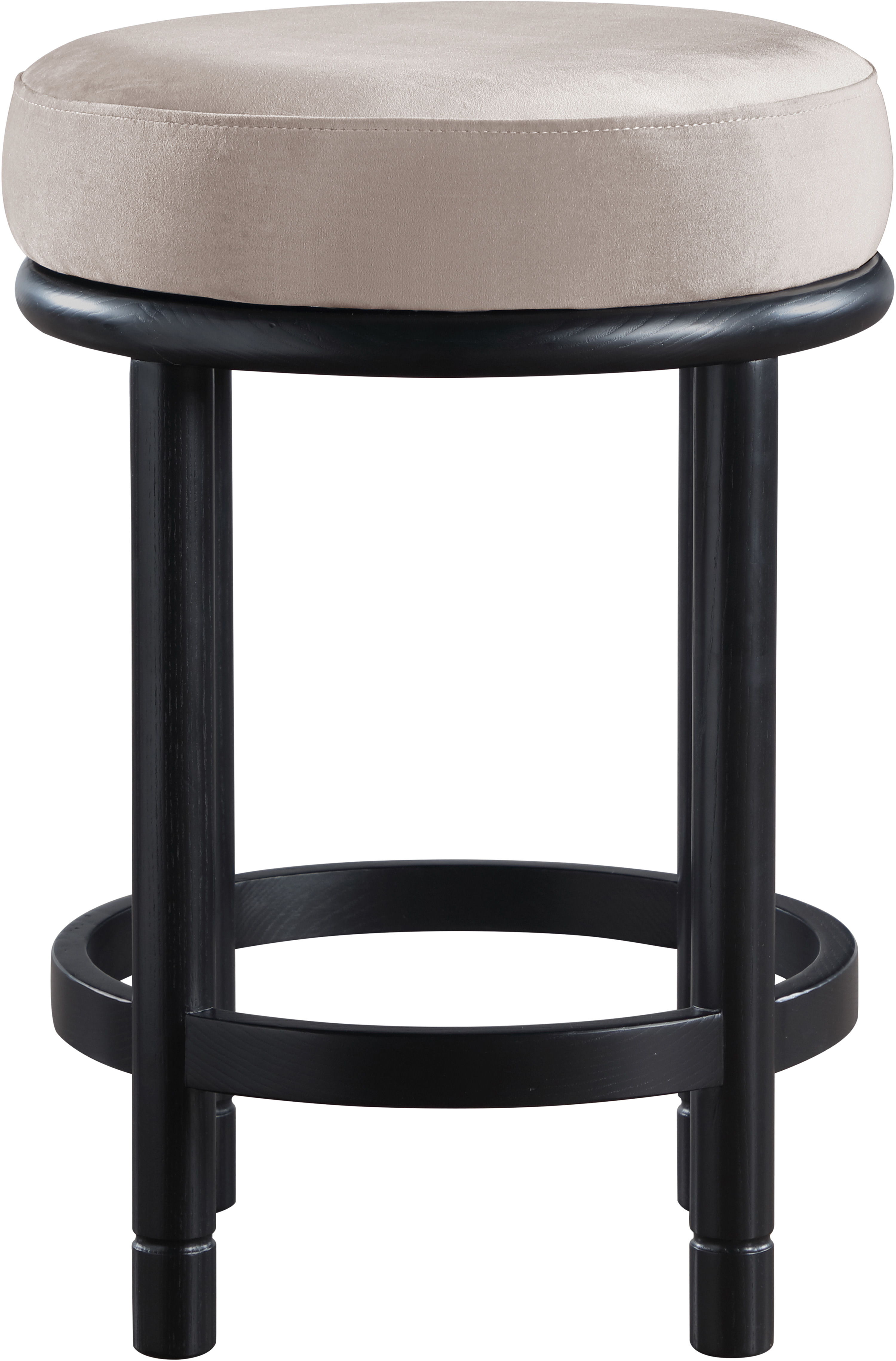 Monette - Counter Stool With Black Base - Taupe